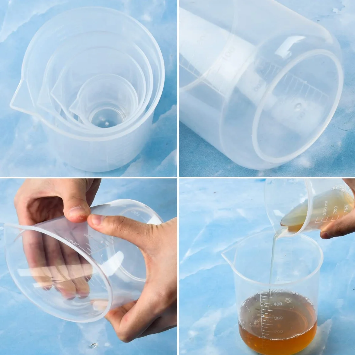 Juego cilindros graduados de plástico medición vasos tubos ensayo jarras frascos laboratorio ciencia pipetas cepillos transferencia líquidos 15pcs