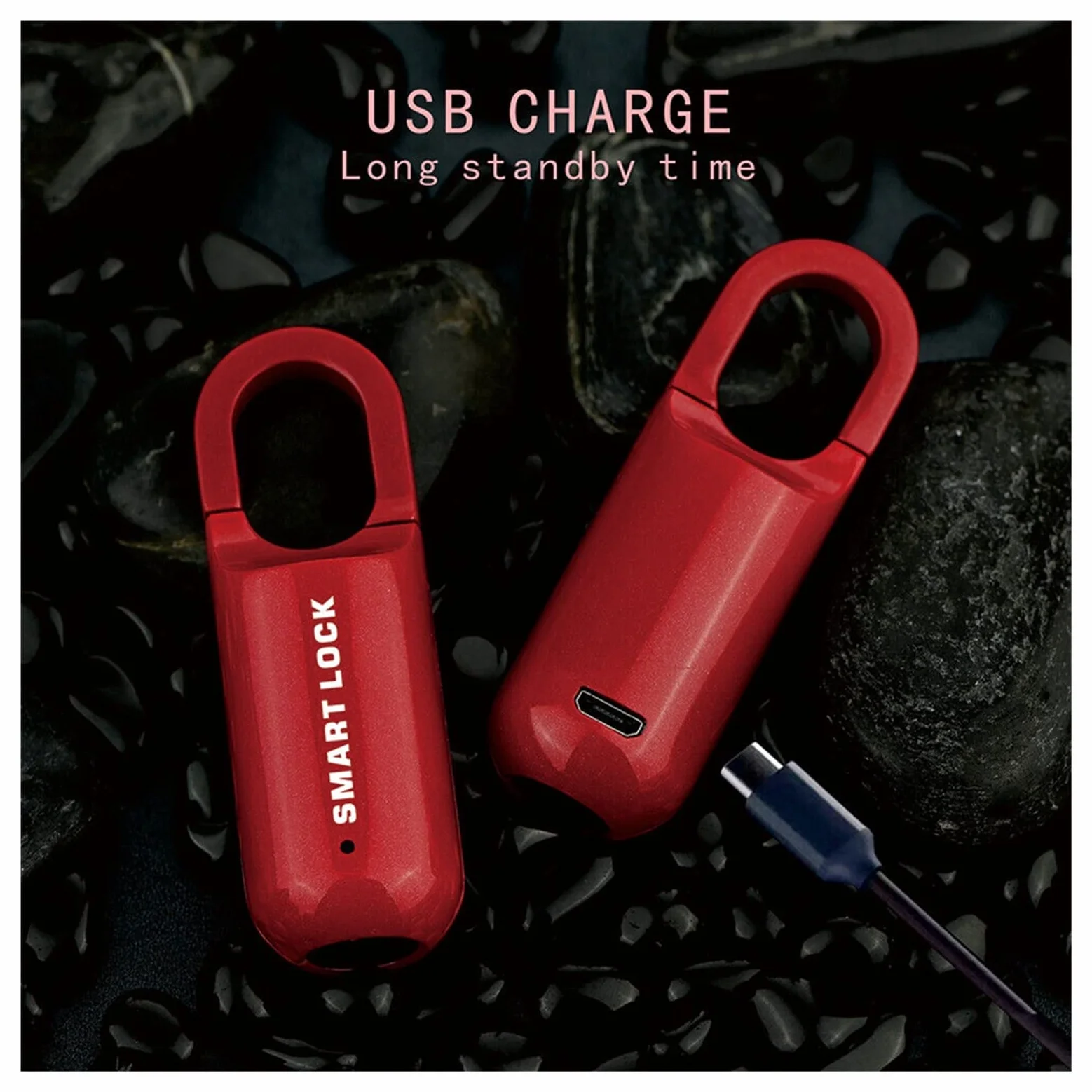 Cerradura inteligente, Mini candado con huella dactilar, electrónico biométrico inteligente, carga USB sin llave for gimnasio, casillero escolar, estuche de viaje, mochila