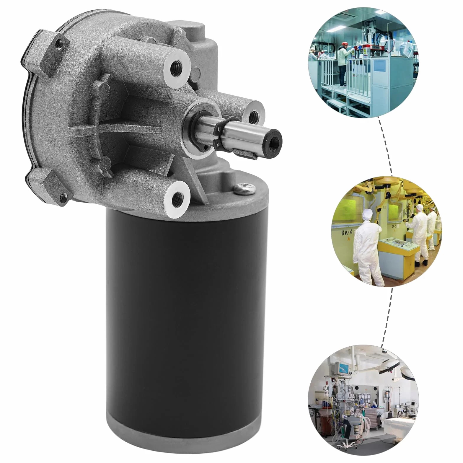 Motor de engranaje de 24 V CC, 45 W, alto par, limpiaparabrisas, engranaje síncrono eléctrico