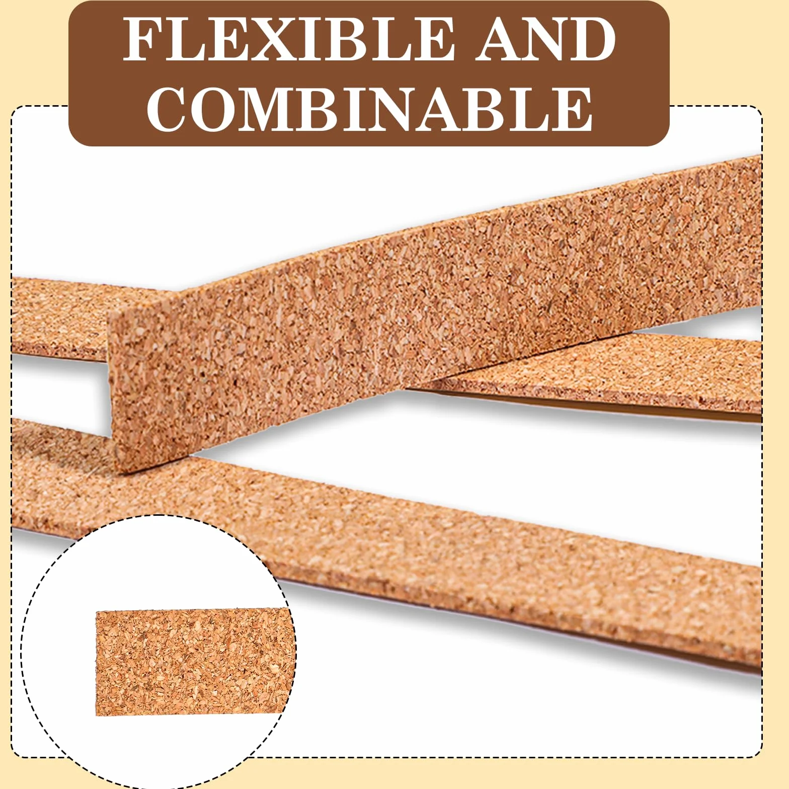 Giantree 10 tiras de corcho autoadhesivas gruesas para pared, tablón de anuncios, decoración de hogar