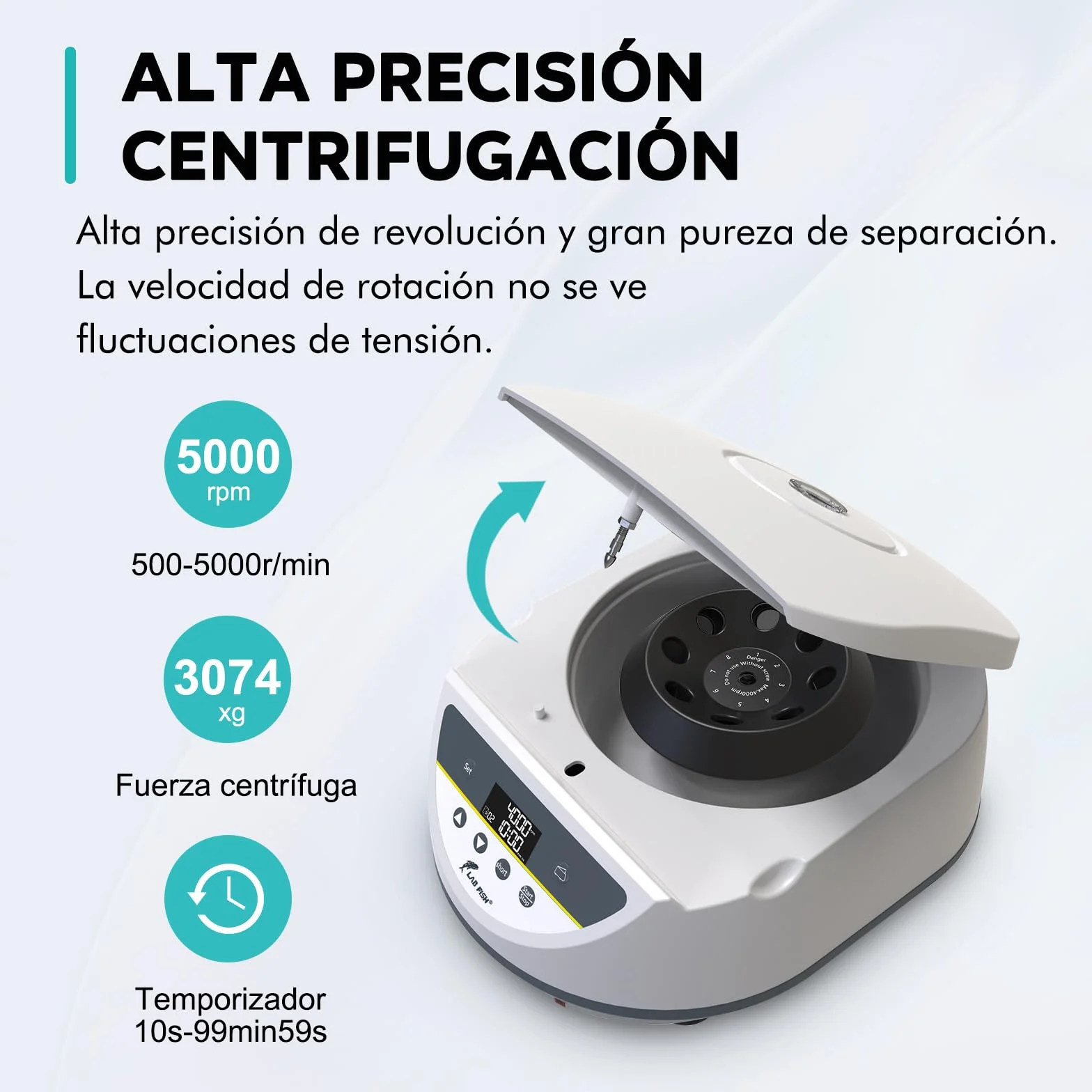 LABFISH Centrifugadora Plasma de Laboratorio PRP 8 Tubos 500-5000r/min 3074xg RCF