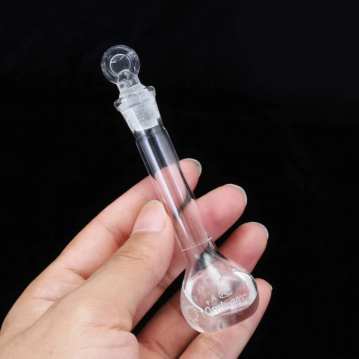 Charles Frasco Volumétrico Cristal Claro 10ml Tapón Laboratorio Química