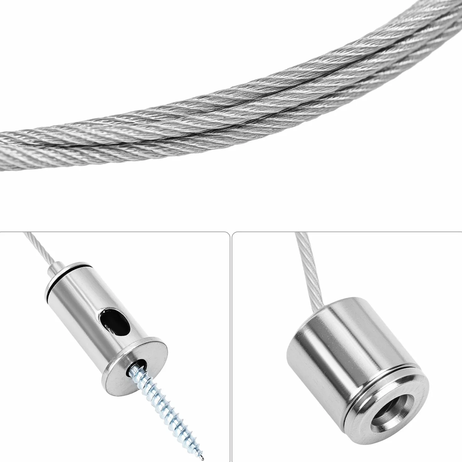 QWORK Kit de Suspensión para Paneles LED 1.5 mm x 1.5 m Cable de Acero Inoxidable