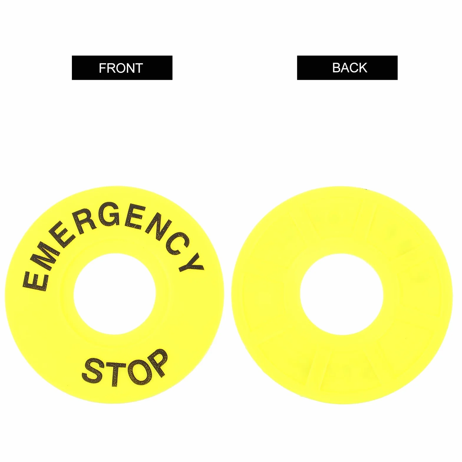 Operitacx Anillo Color Llamativo Redondo Amarillo de Empuje de Emergencia 10 Piezas PVC