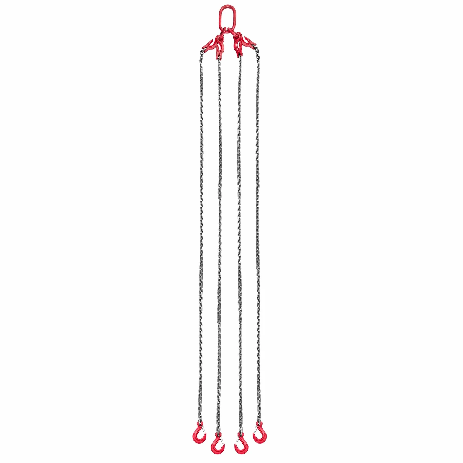 VEVOR Eslinga de Cadena de 10 mm x 3 m, 4 Ganchos, Grúa de 4 Ramales Aleación Acero G80, Carga 10,4 T, Elevación Pesada