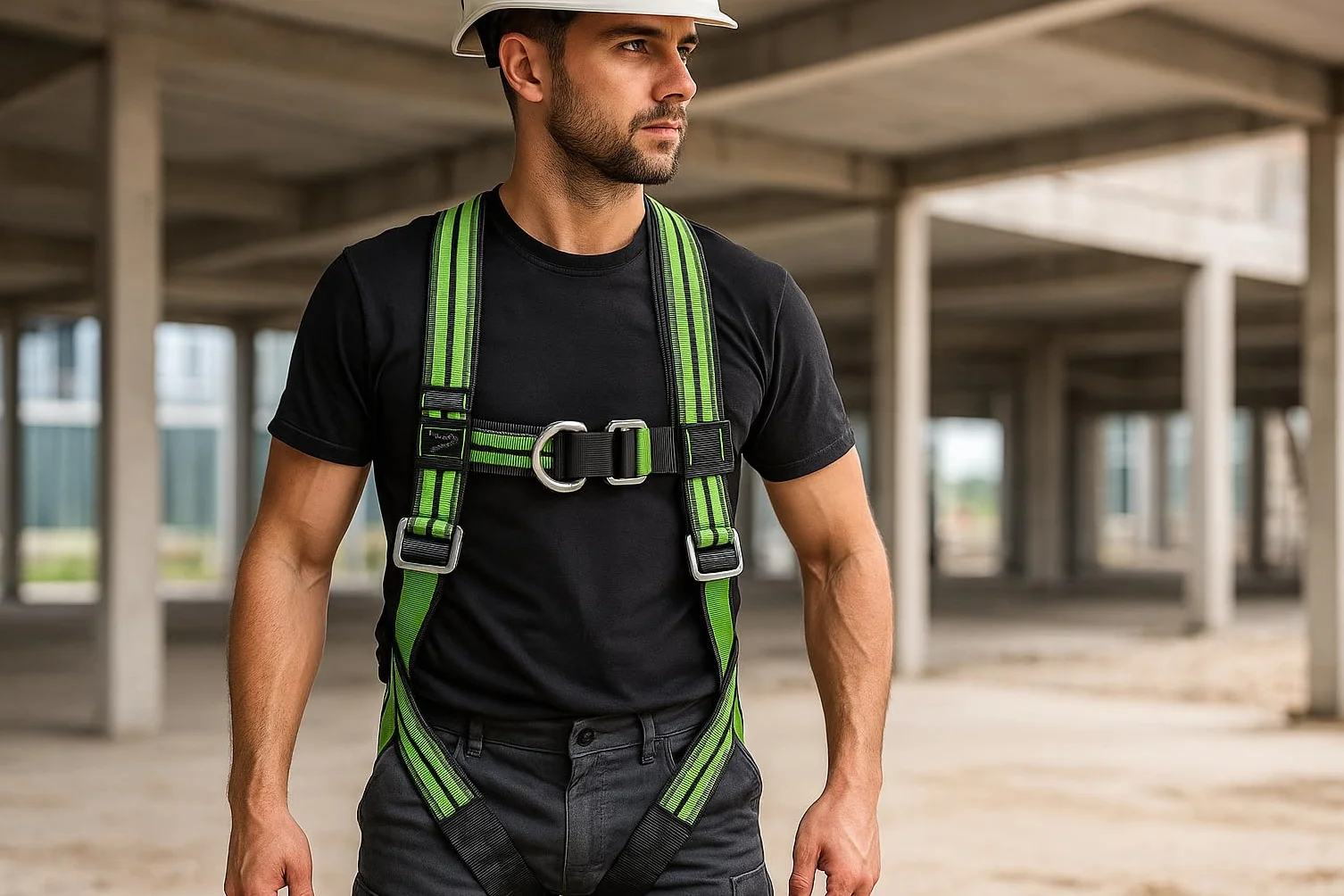 Kratos Safety Mune 3 Cinturón de recogida de dos puntos con herramienta multifunción y 5 hebillas de ajuste EN 361