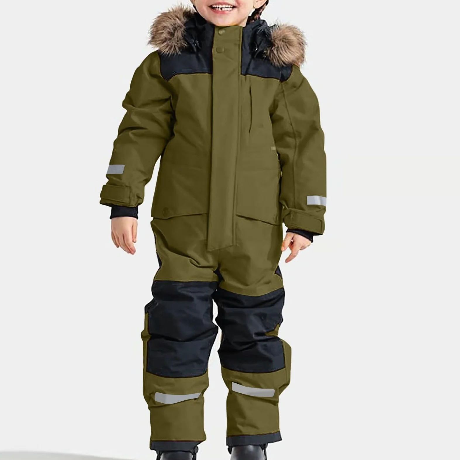 Generisch Traje de esquí térmico, mono de esquí para invierno, cálido, resistente al viento, traje de invierno con barro extraíble, traje de softshell para exteriores