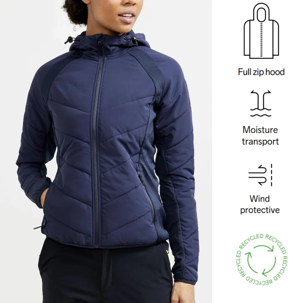 Craft Adv Explore Hybrid Übergangsjacke Damen | Leichte, Wattierte Windjacke Mit Jersey-einsätzen | Verstellbare Kapuze Chaqueta Mujer