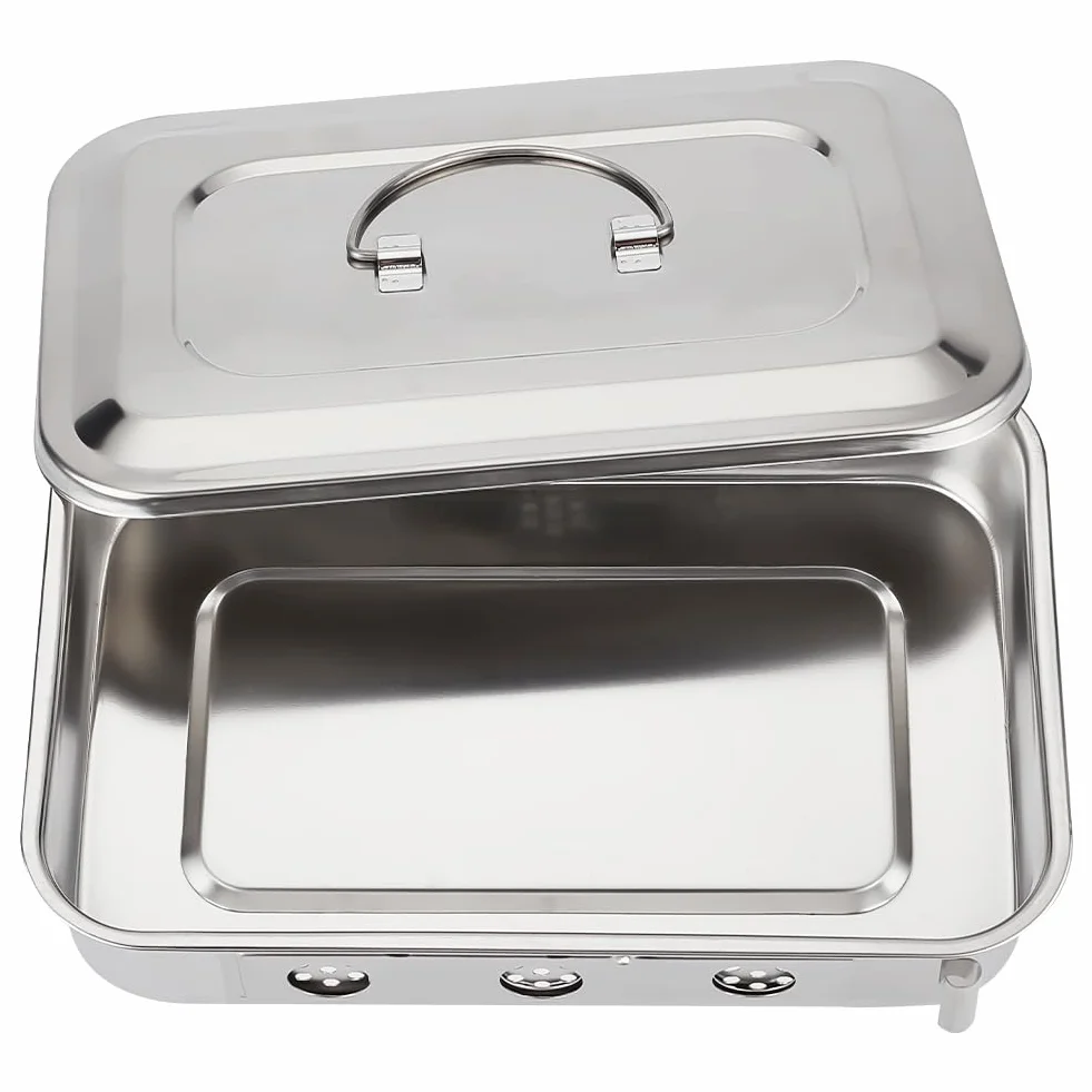 OLYCRAFT Organizador de Bandeja de Acero Inoxidable 16x24x5.4cm Caja de Esterilización para Instrumentos de Cirugía