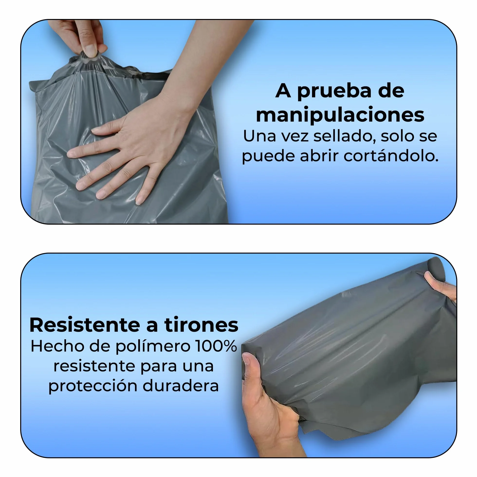 Double Dragon 60 Bolsas de Envío Resellables Plástico Antimanipulación Gris 4 Tamaños