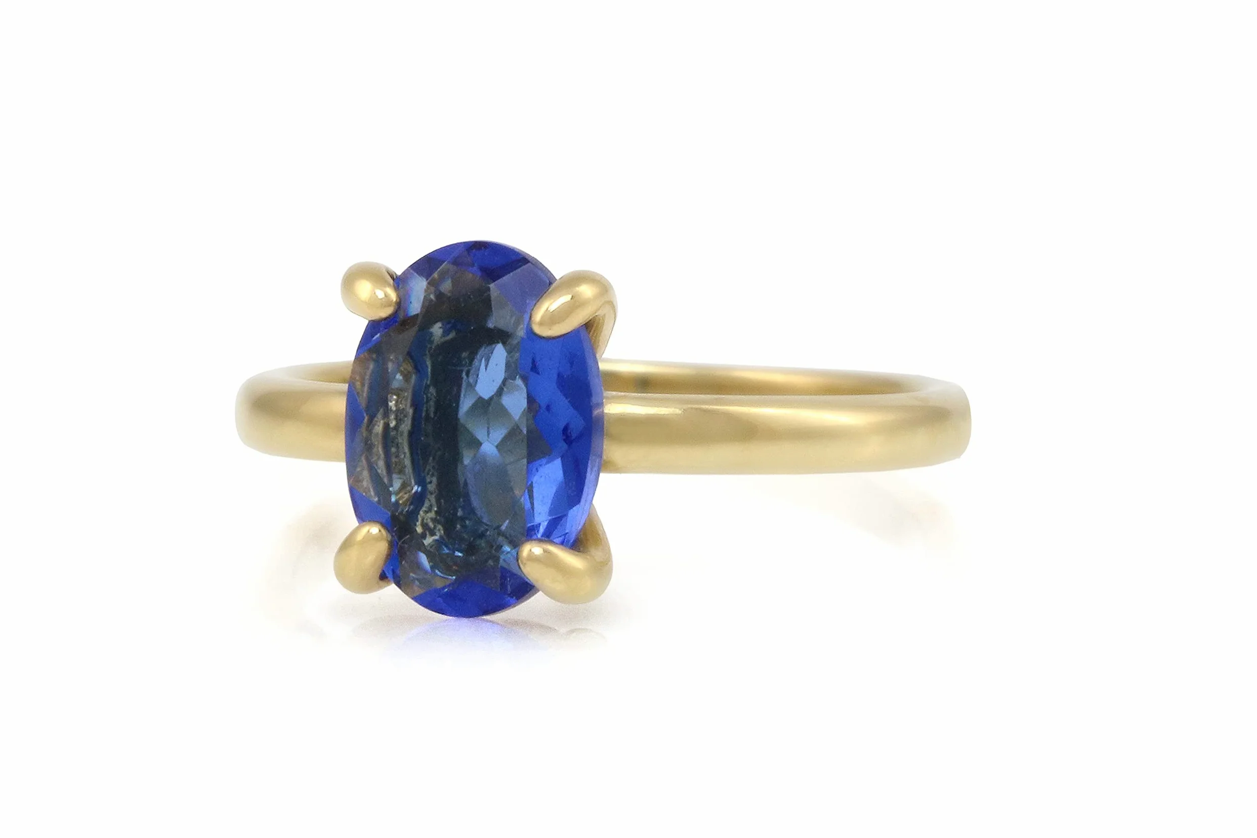 Delicado Anillo de Zafiro Azul - Anillos de Compromiso para Mujeres Hechos a Mano, Anillos de Boda, Anillos de Moda - Anillos Ovalados Clásicos - Anillo de Zafiro de Nacimiento de Septiembre