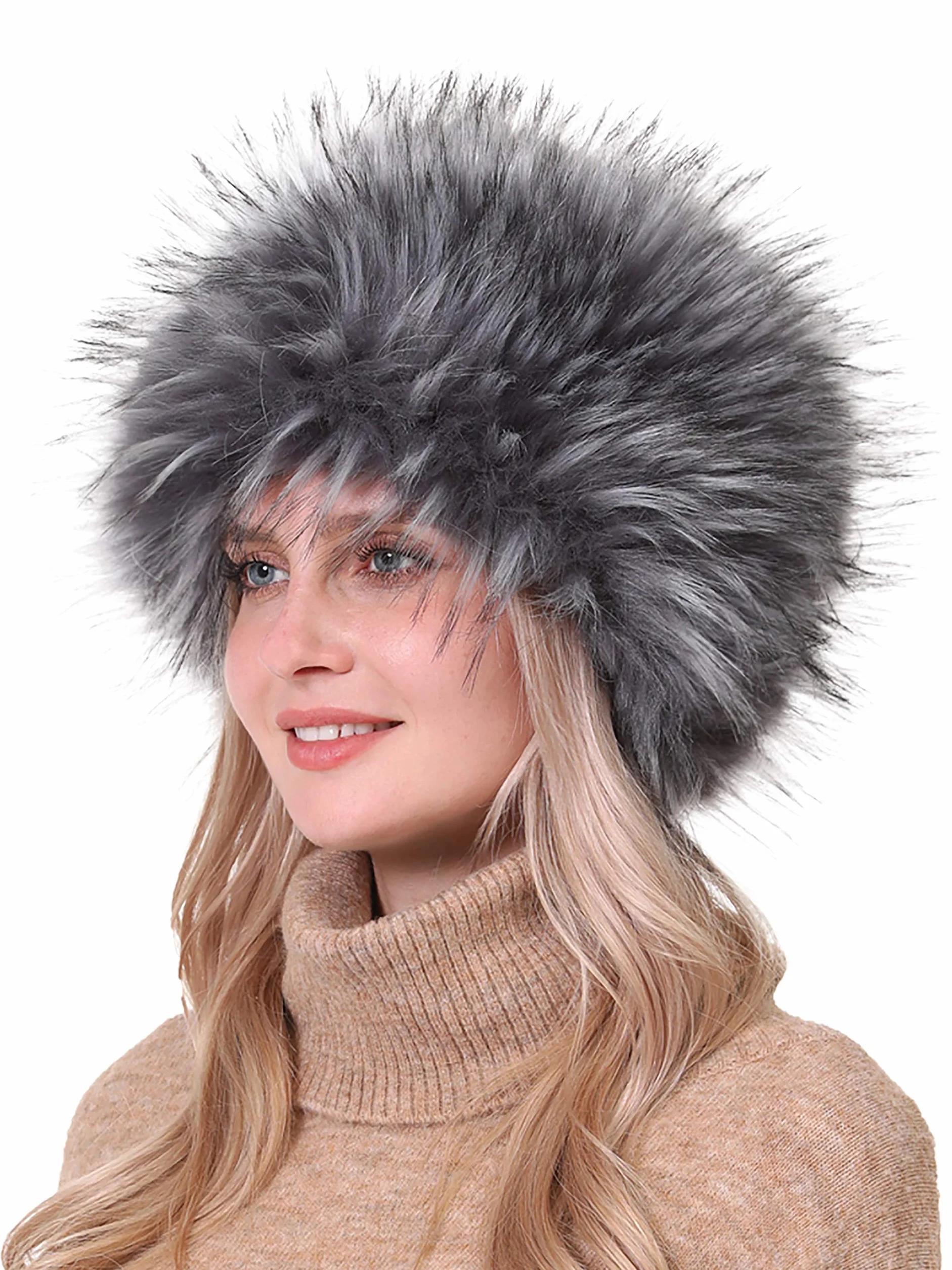 soul young Sombrero de Invierno del Estilo Ruso de la Piel Falsa de Las Mujeres Sombreros de Las Tapas de esquí de la Moda