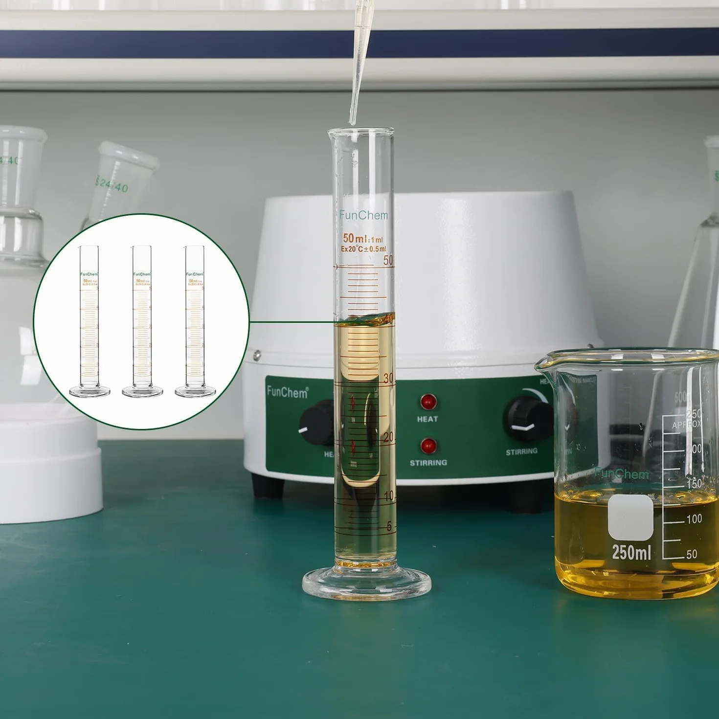 Probeta graduada de vidrio de borosilicato 100 ml con boquilla