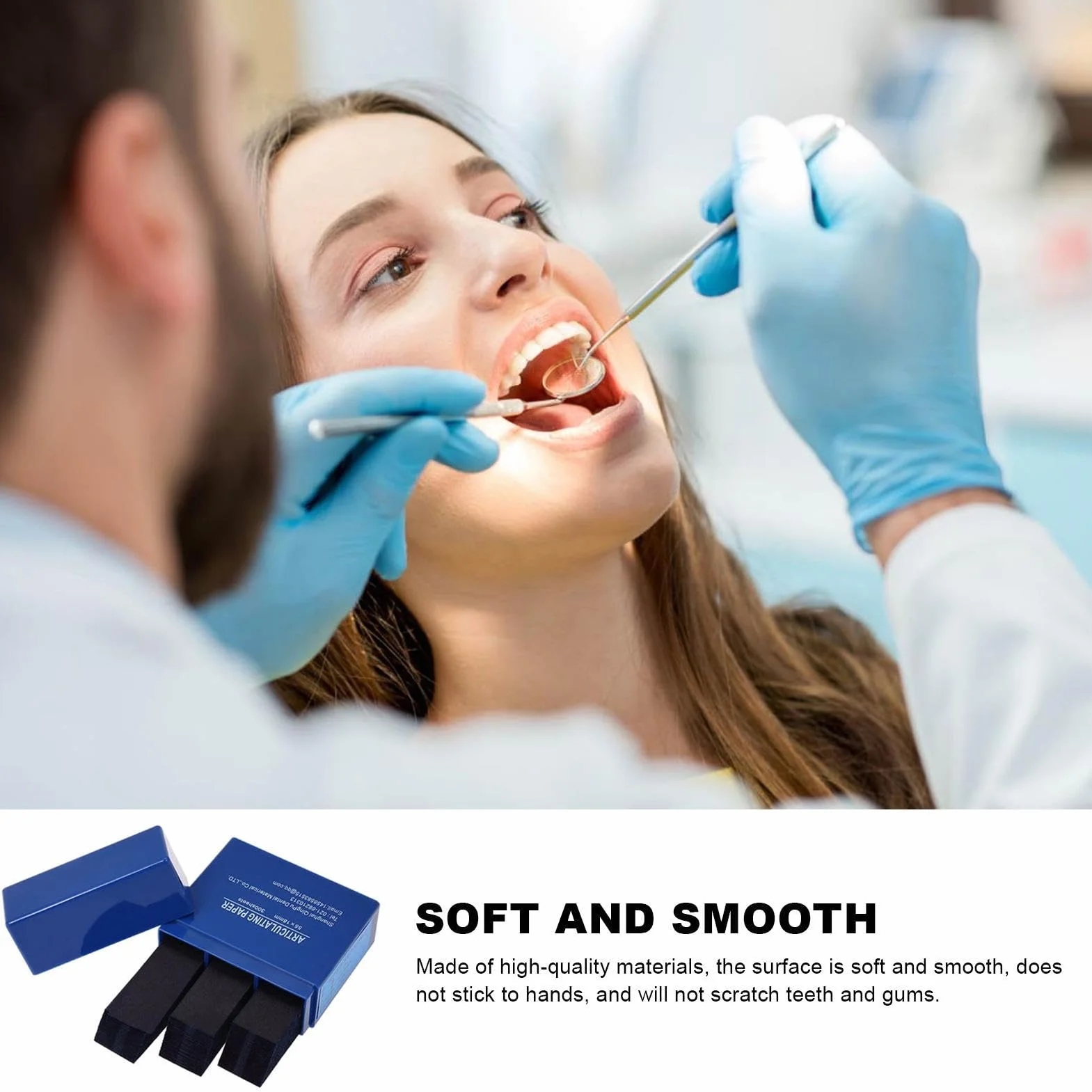 Papel articulado para dientes 300 hojas alta sensibilidad ajuste oclusal