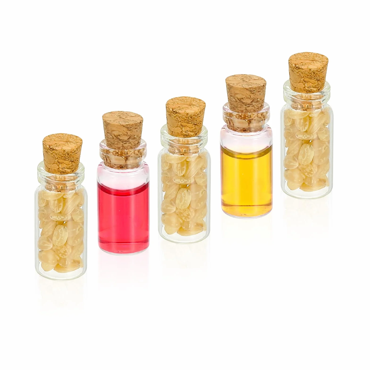 PATIKIL 100Pcs 1ml Mini Frascos de Vidrio con Tapones de Corcho