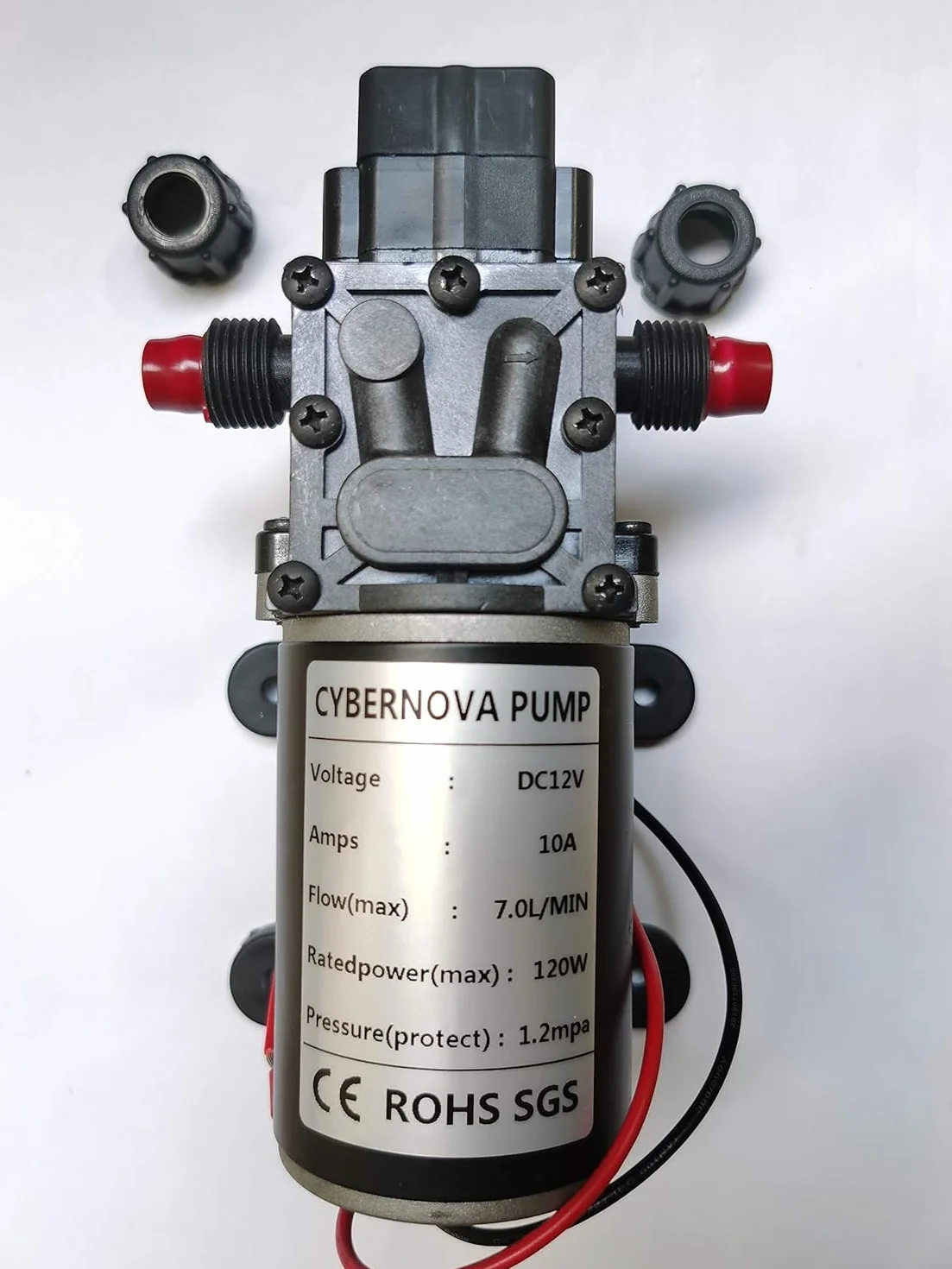 CYBERNOVA Bomba de agua de diafragma autocebante DC12V 7L/min alta presión para camping barco RV