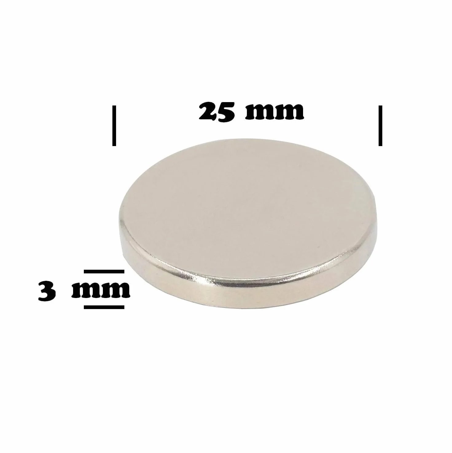 Magnetpro Imán de disco de neodimio 25 mm x 3 mm 6 kg Fuerza Paquete de 6
