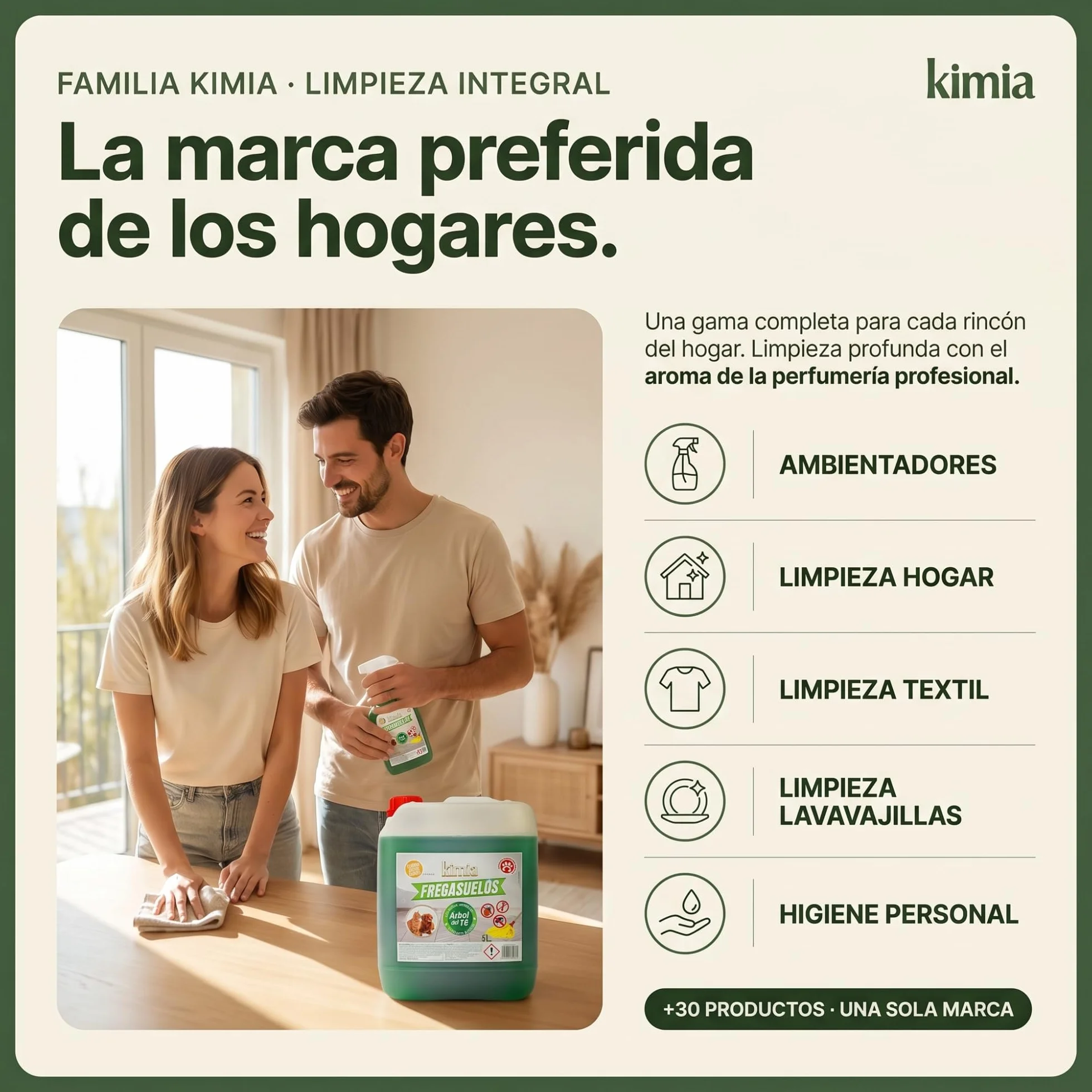 KIMIA Fregasuelos Profesional 5L Limpiasuelos Mascotas Repelente Insectos Concentrado Esencia de Árbol de Té Multisuperficie