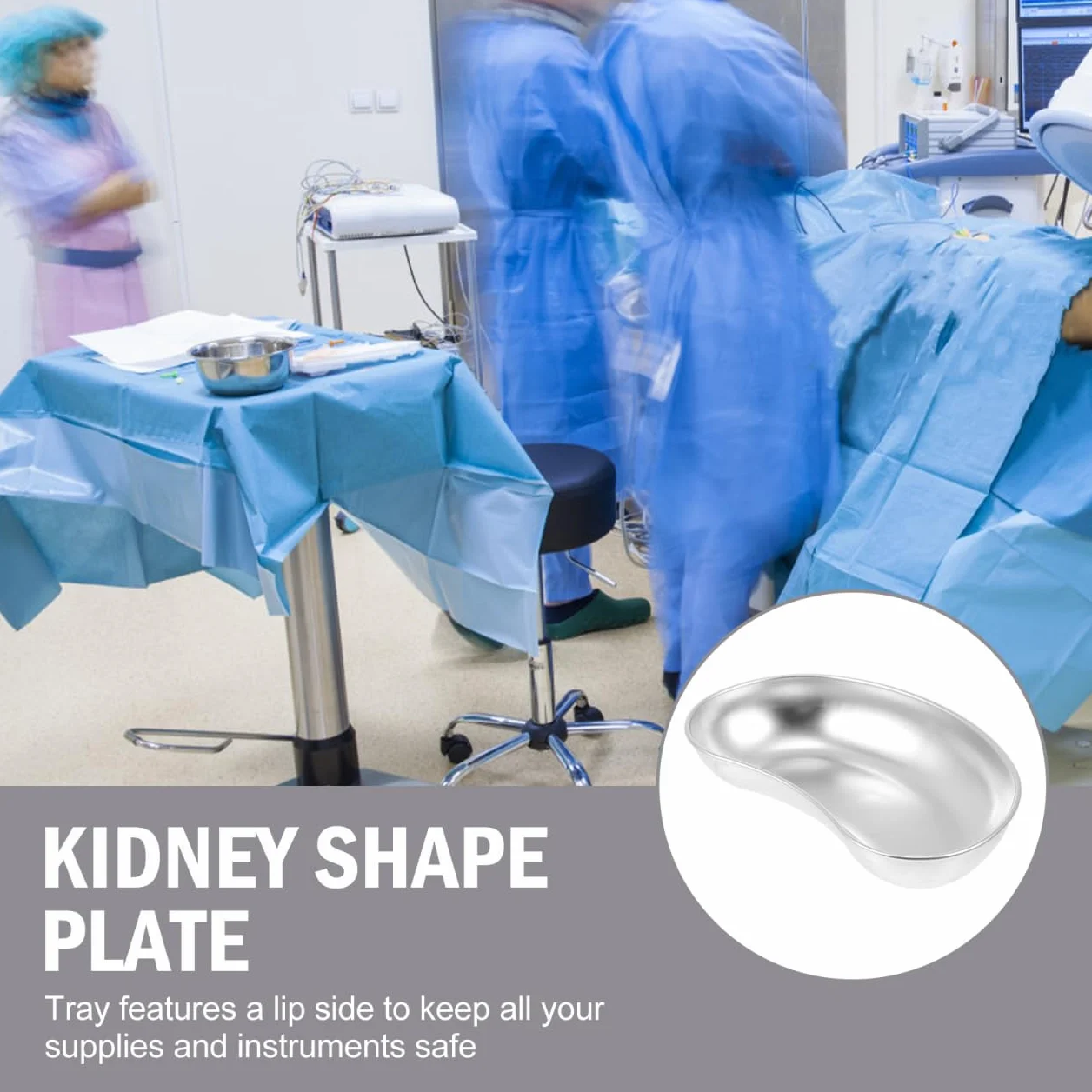iplusmile Bandeja de Riñón de Acero Inoxidable 19.5cm - Riñonera Médica Profesional para Instrumental Laboratorio