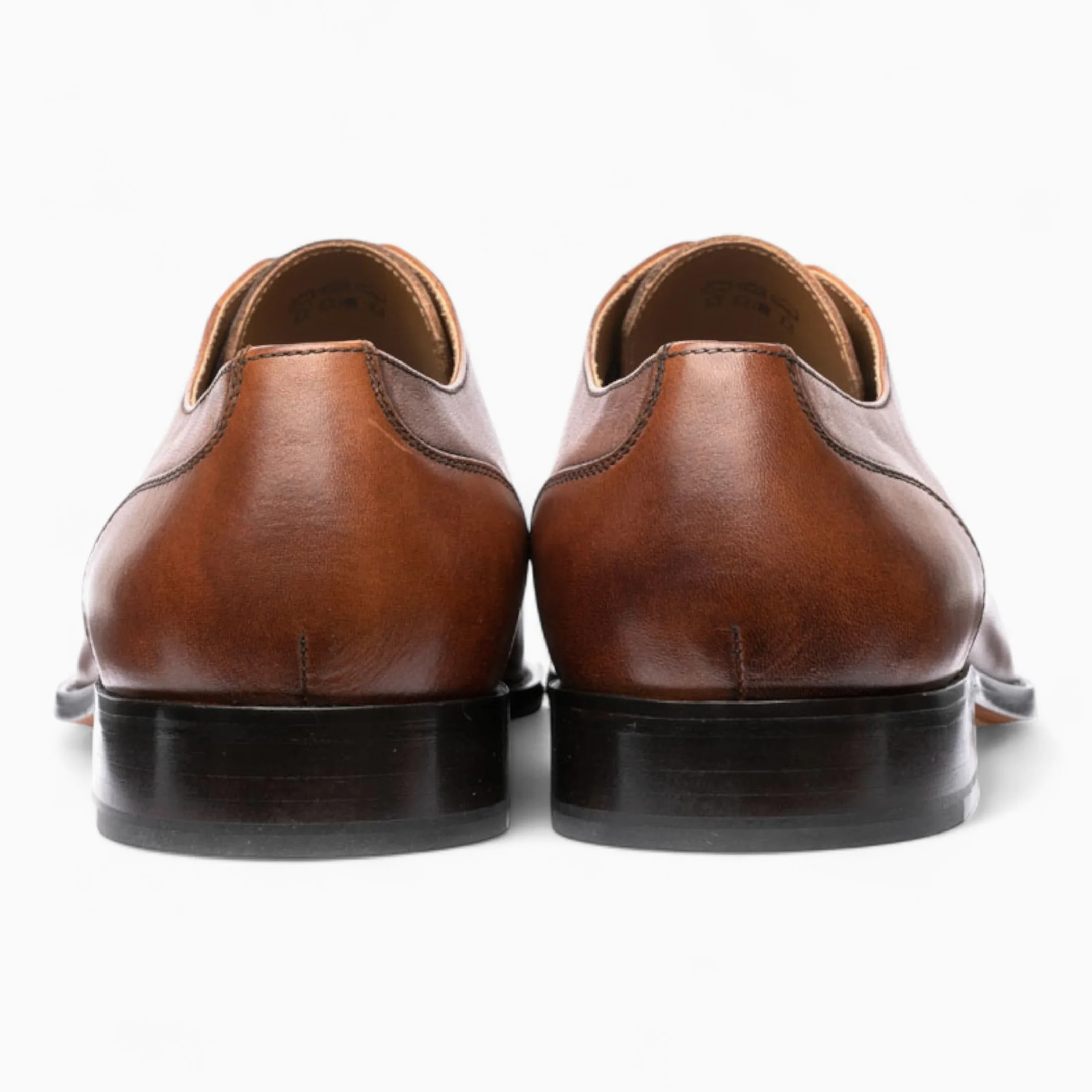 Chapman & Moore - Zapatos de vestir Oxford de cuero liso marrón para hombre