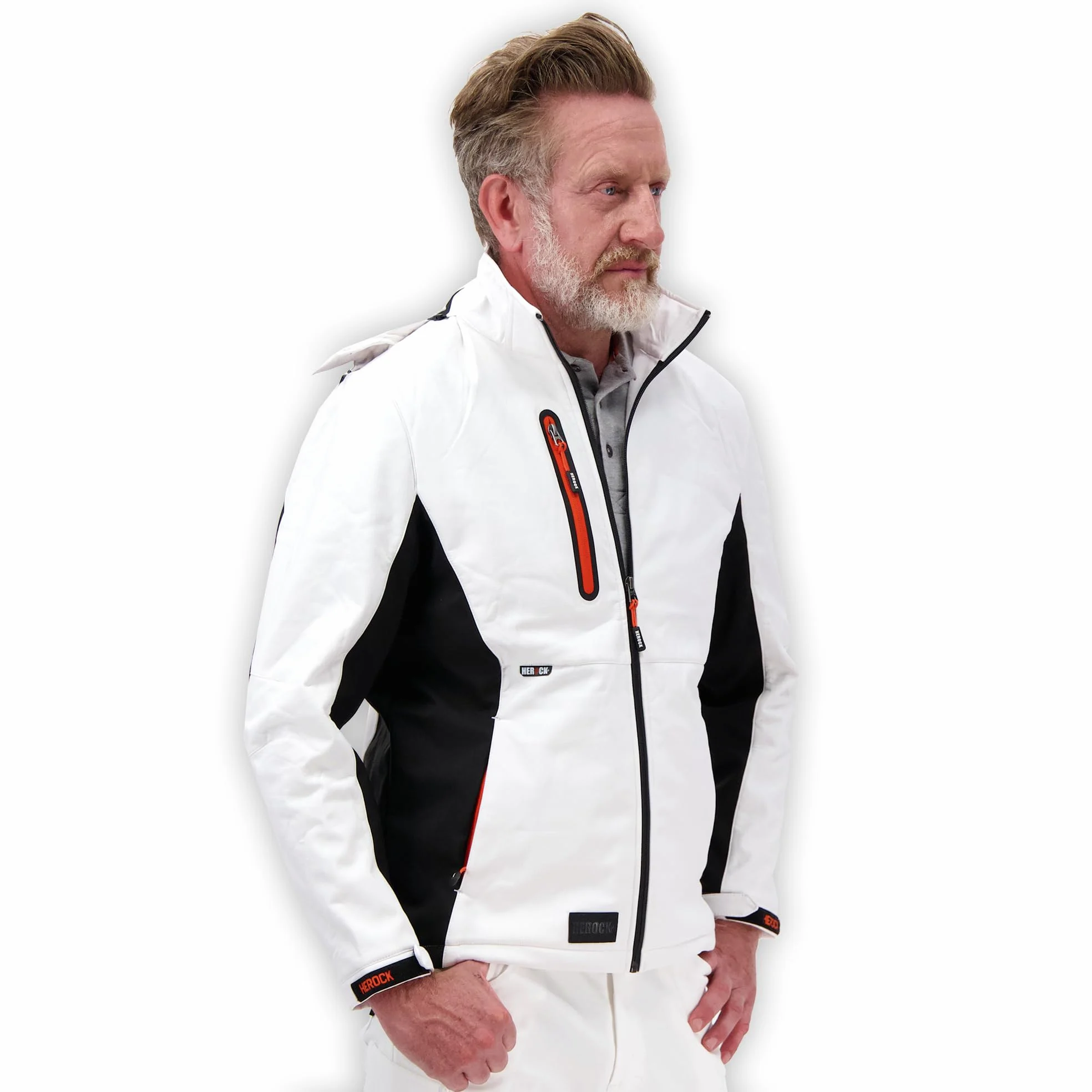 Herock Men's Trystan Softshell Jacket Multi-Pocket Waterproof Hoodies Thermal Outdoor Coat with Removable Hood