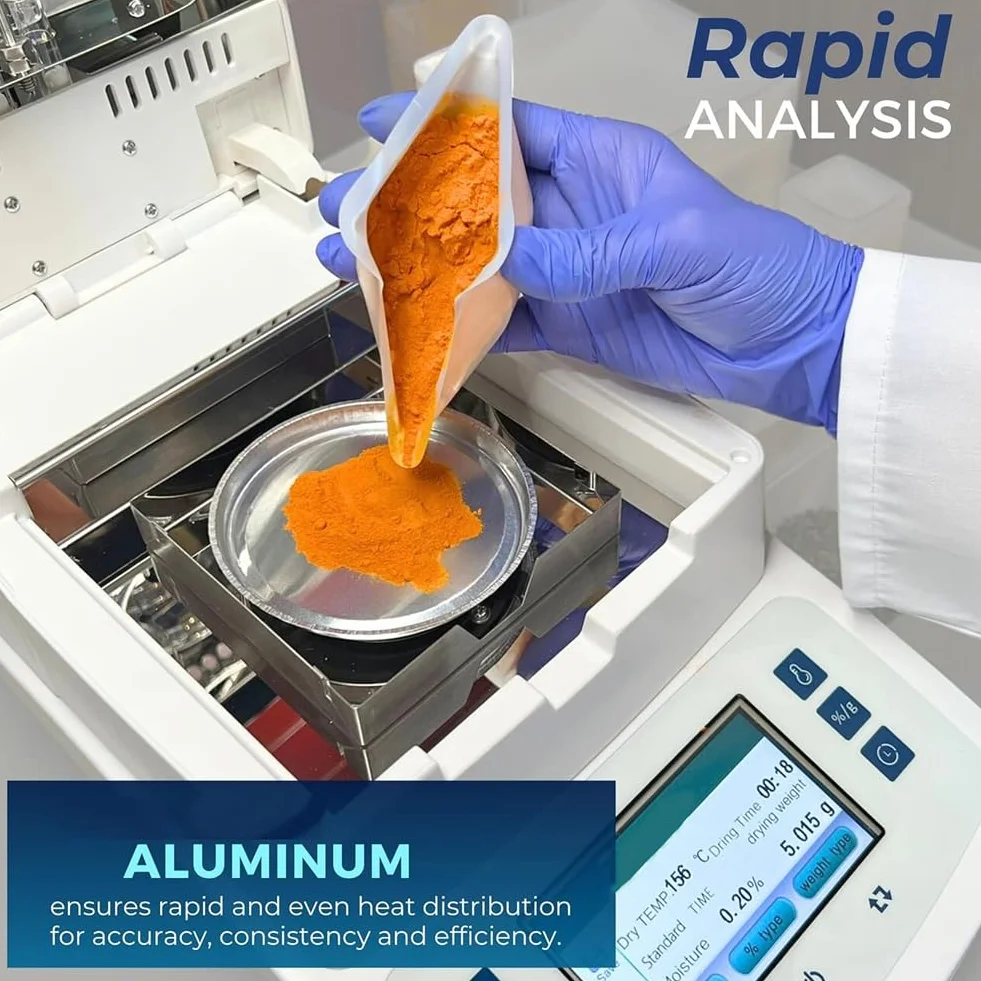 Bandejas de Aluminio 90mm para Analizador de Humedad, Paquete de 50