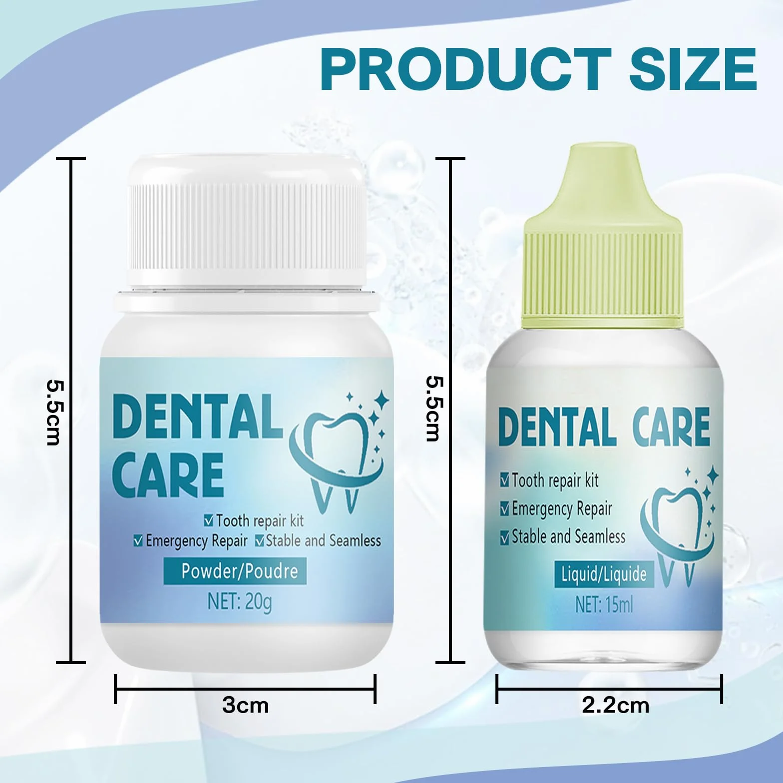 Cemento Dental Kit Reparación Relleno Temporal para Corona Puente Caries