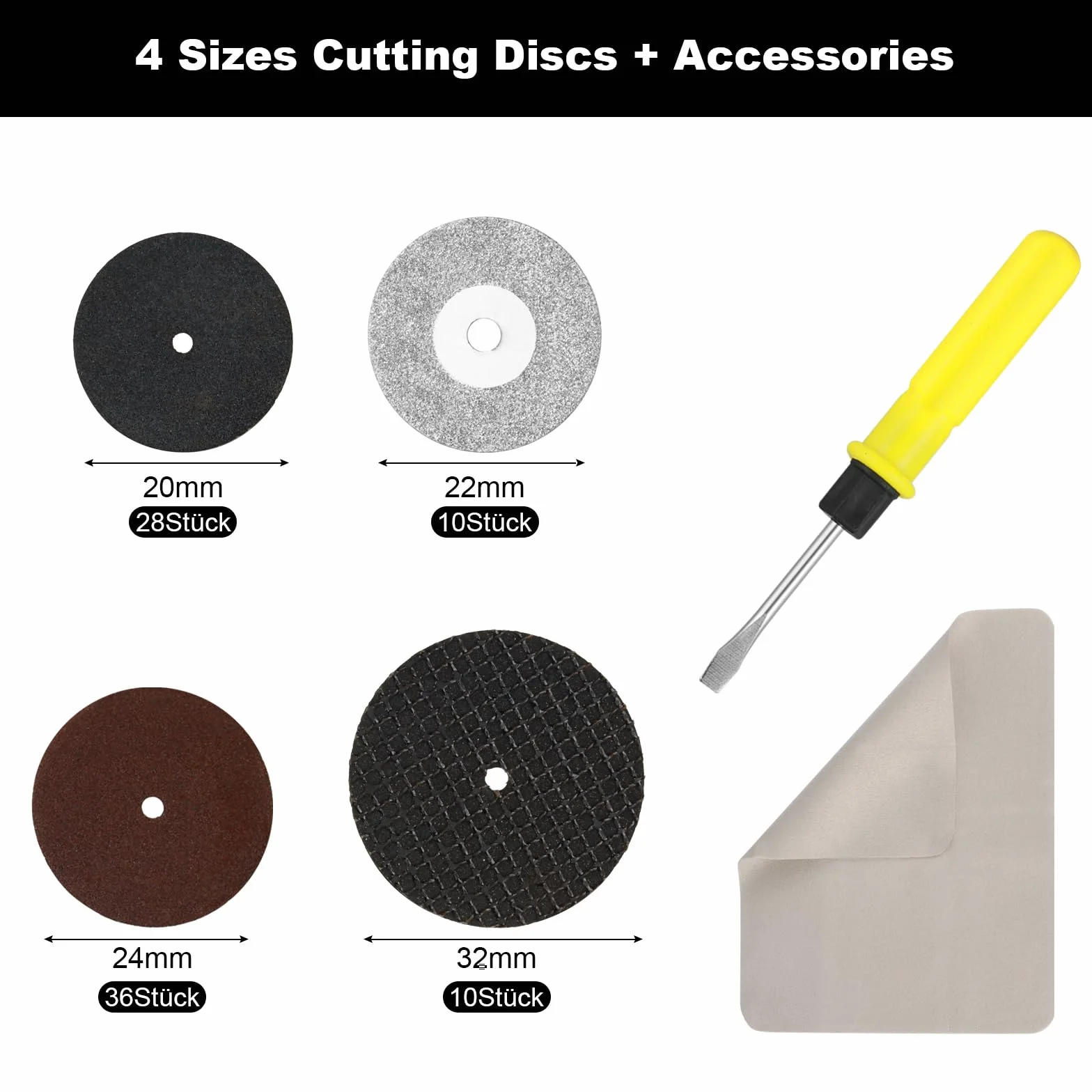 Discos de Corte Metal 98 Piezas, Hoja de Sierra Circular 1/8" Mandril para Herramientas Rotativas