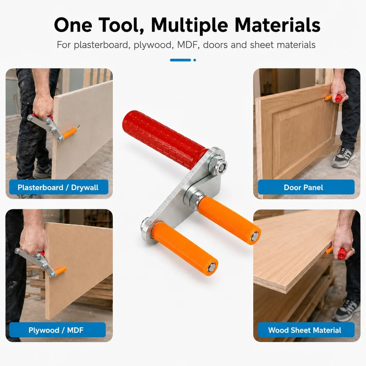 Soportes para paneles de yeso, placa ergonómica para madera contrachapada, vidrio, agarre práctico