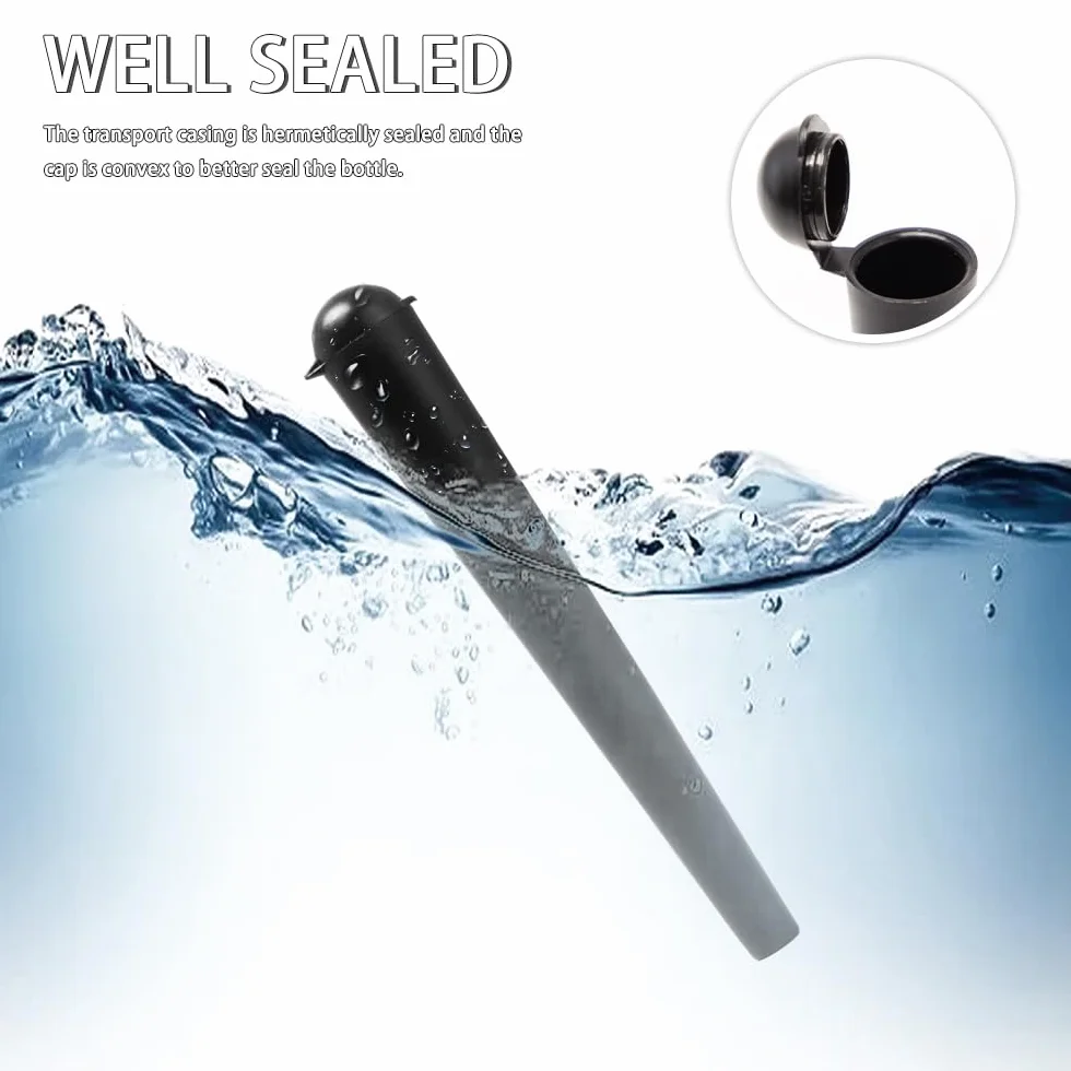 Tubos Guardar Porros Plastic Joint Tubes 120 mm Waterproof Airtight Negro
