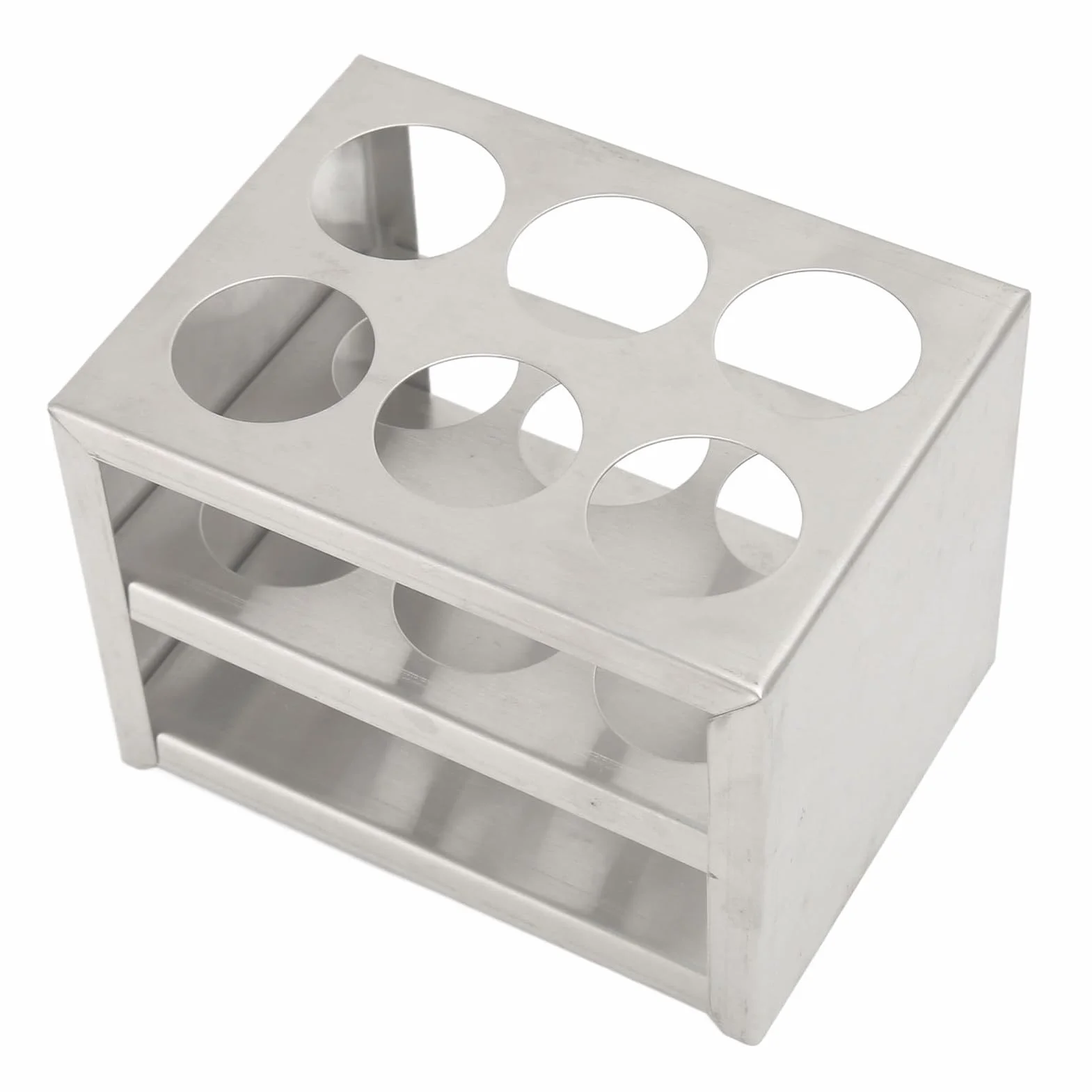 Soporte para Tubos de Ensayo de Acero Inoxidable 30mm 6 Orificios 3 Niveles 50ml