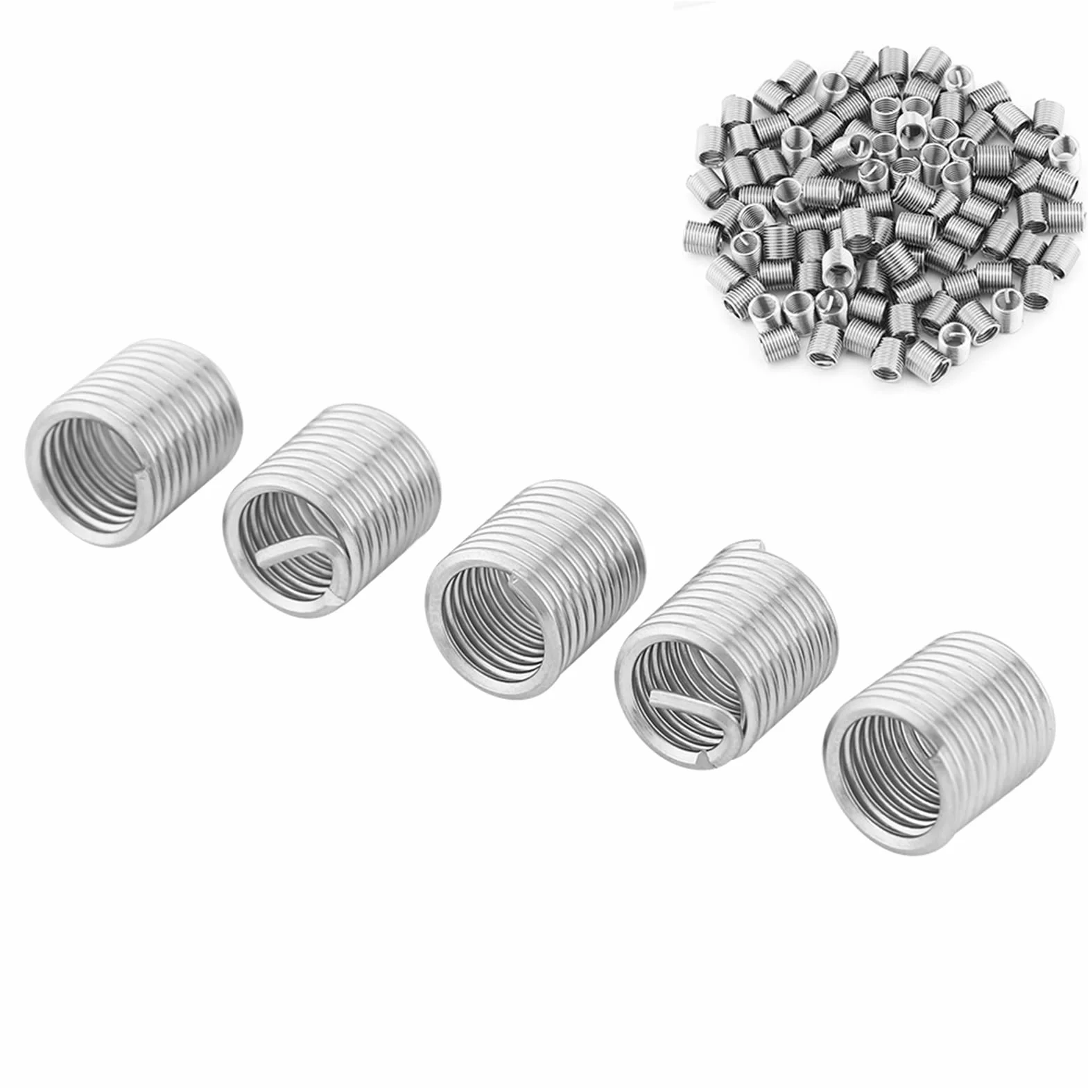 Helicoil M8 X 1,25 Acero Inoxidable 304 100 Piezas Inserto de Rosca Helicoidal 2D Longitud