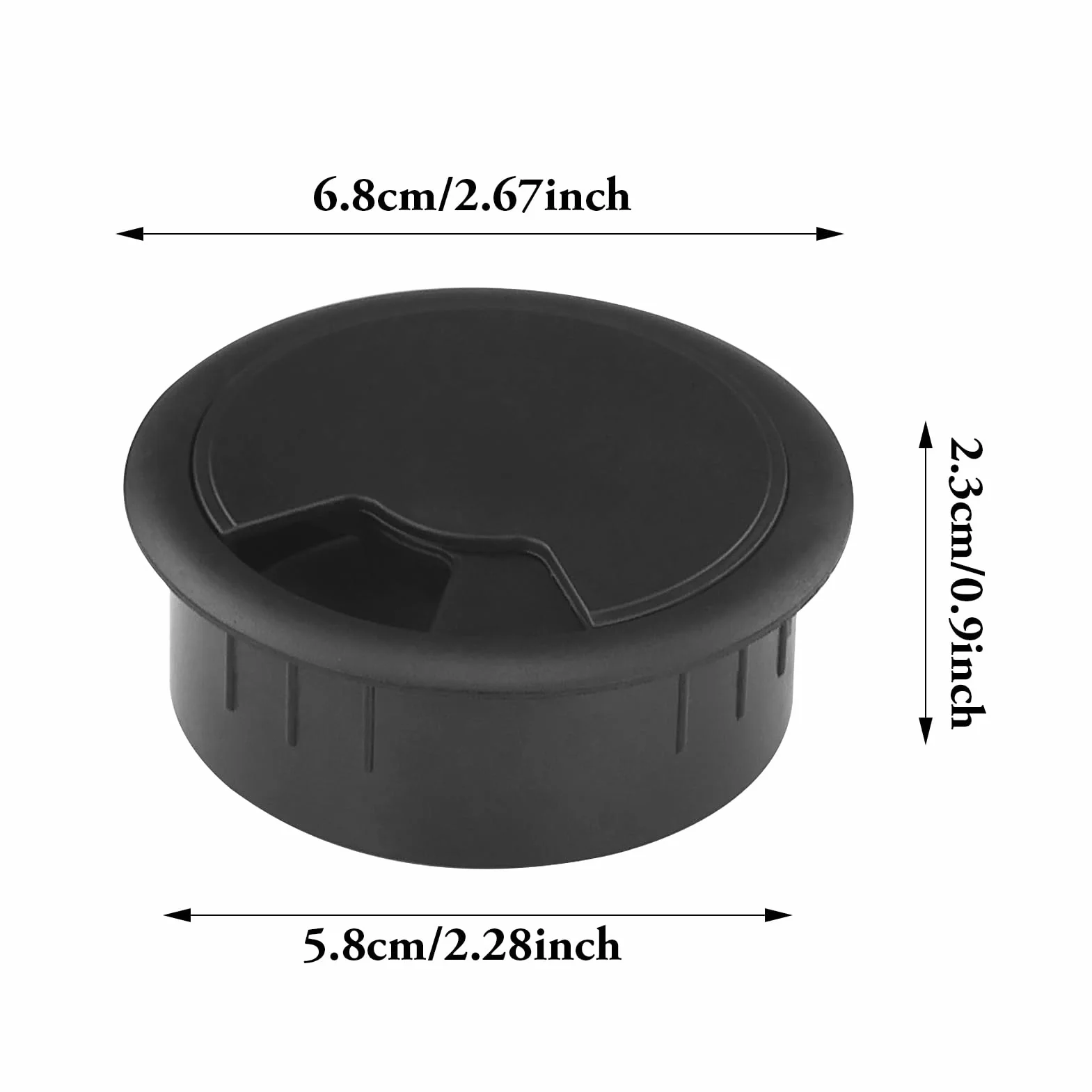 Pasacables para escritorio 60 mm plástico negro