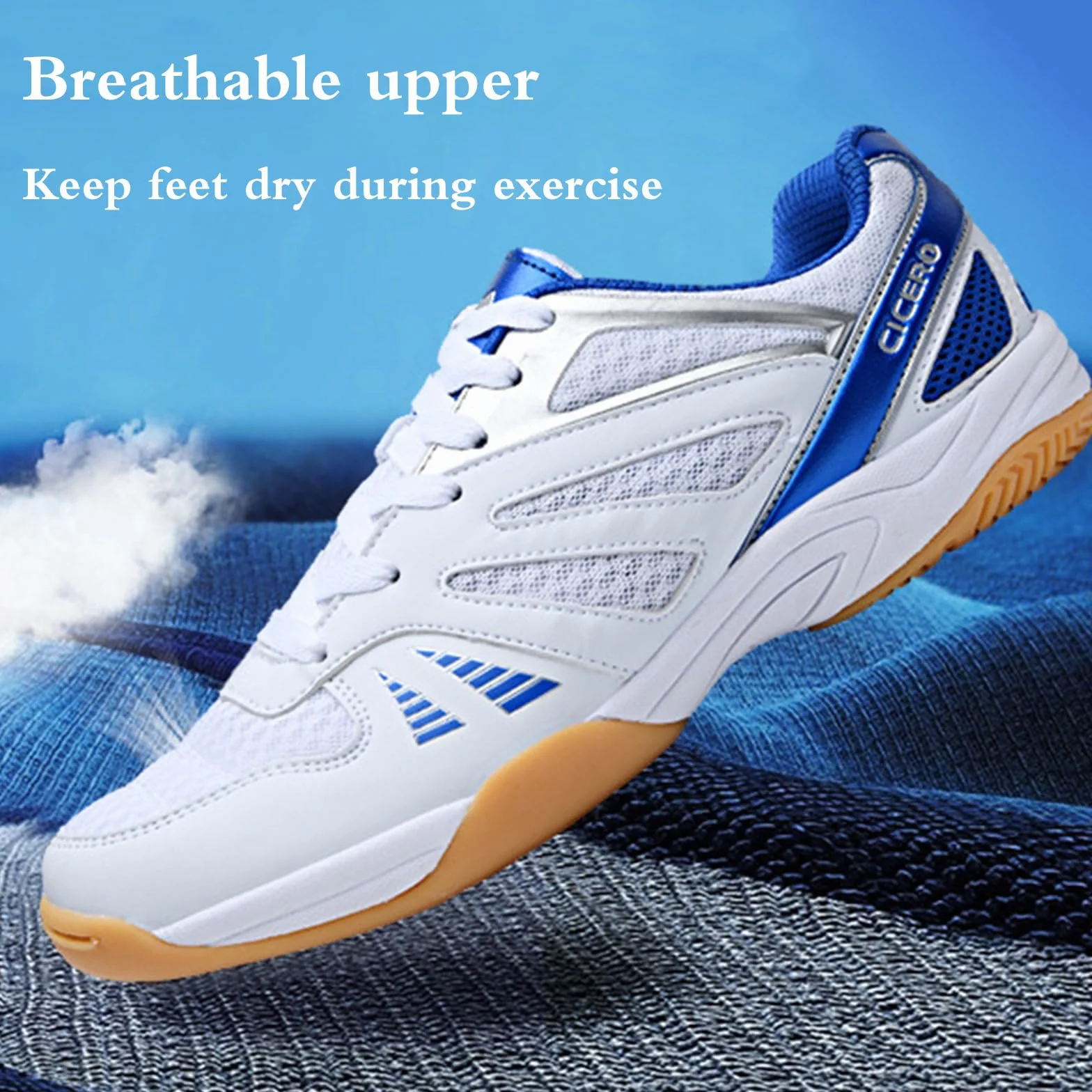 Zapatillas de Tenis de Mesa Hombre Squash Bádminton Unisex Adulto Cómodas