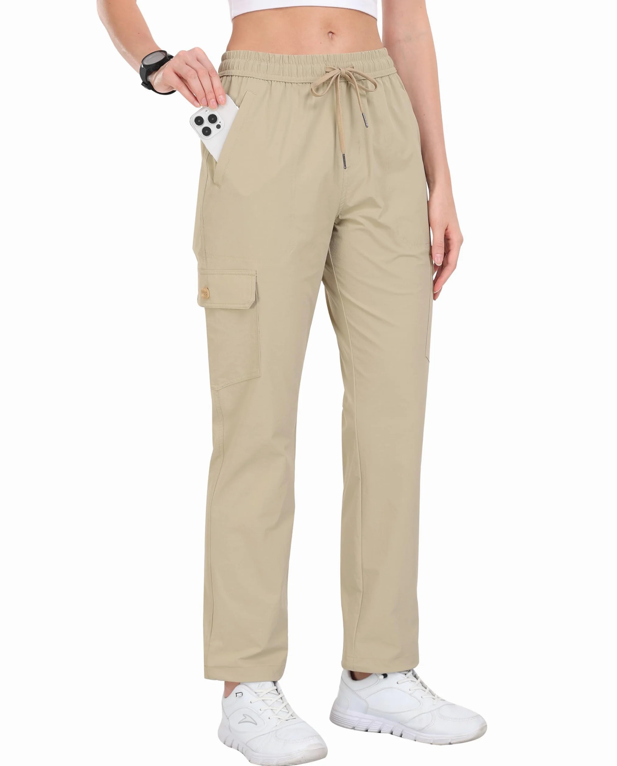 JINSHI Pantalones Senderismo Mujer Pantalón Cargo Trekking Joggers Verano Ligero Impermeable Pantalones Aire Libre Montaña Acampada Ocio Deportes