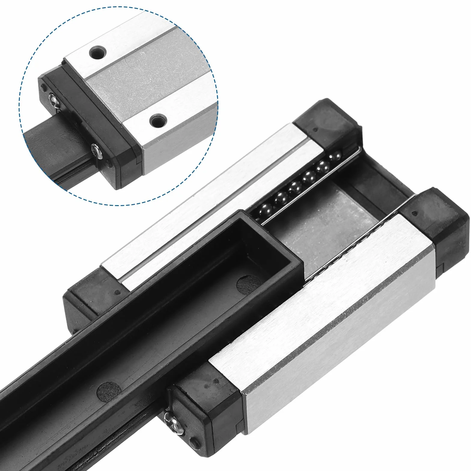 MGN12 200 mm Guía Lineal Con Bloques MGN12H Acero Para Impresoras 3D CNC DIY Negro