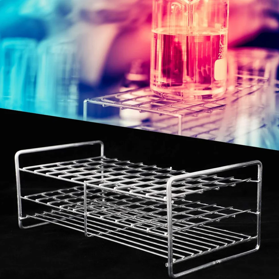 Soporte de Metal para Laboratorio, Acero Inoxidable, 18,5 mm, 50 Agujeros