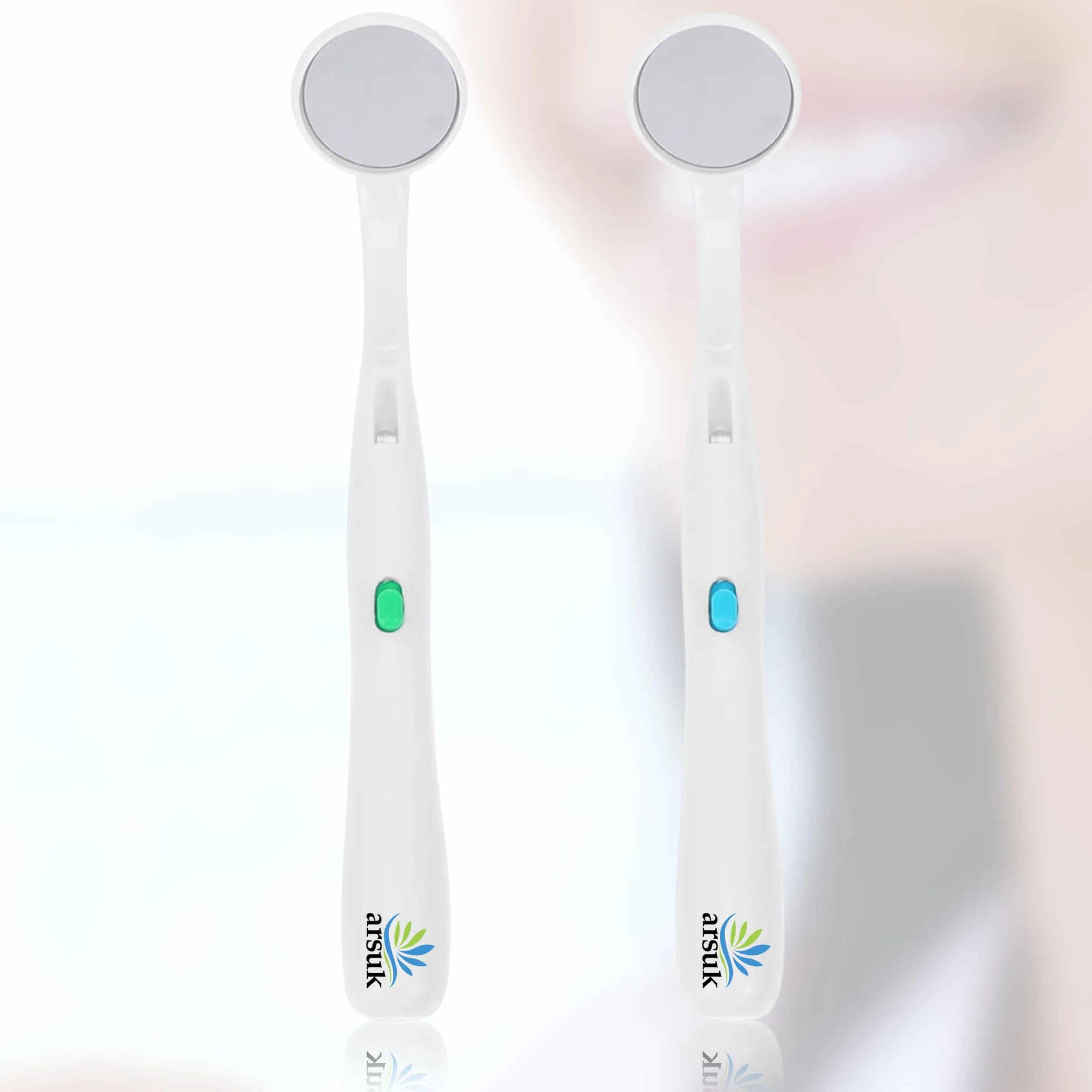 ARSUK Espejo dental LED antivaho 15 cm para inspección bucal, paquete de 2