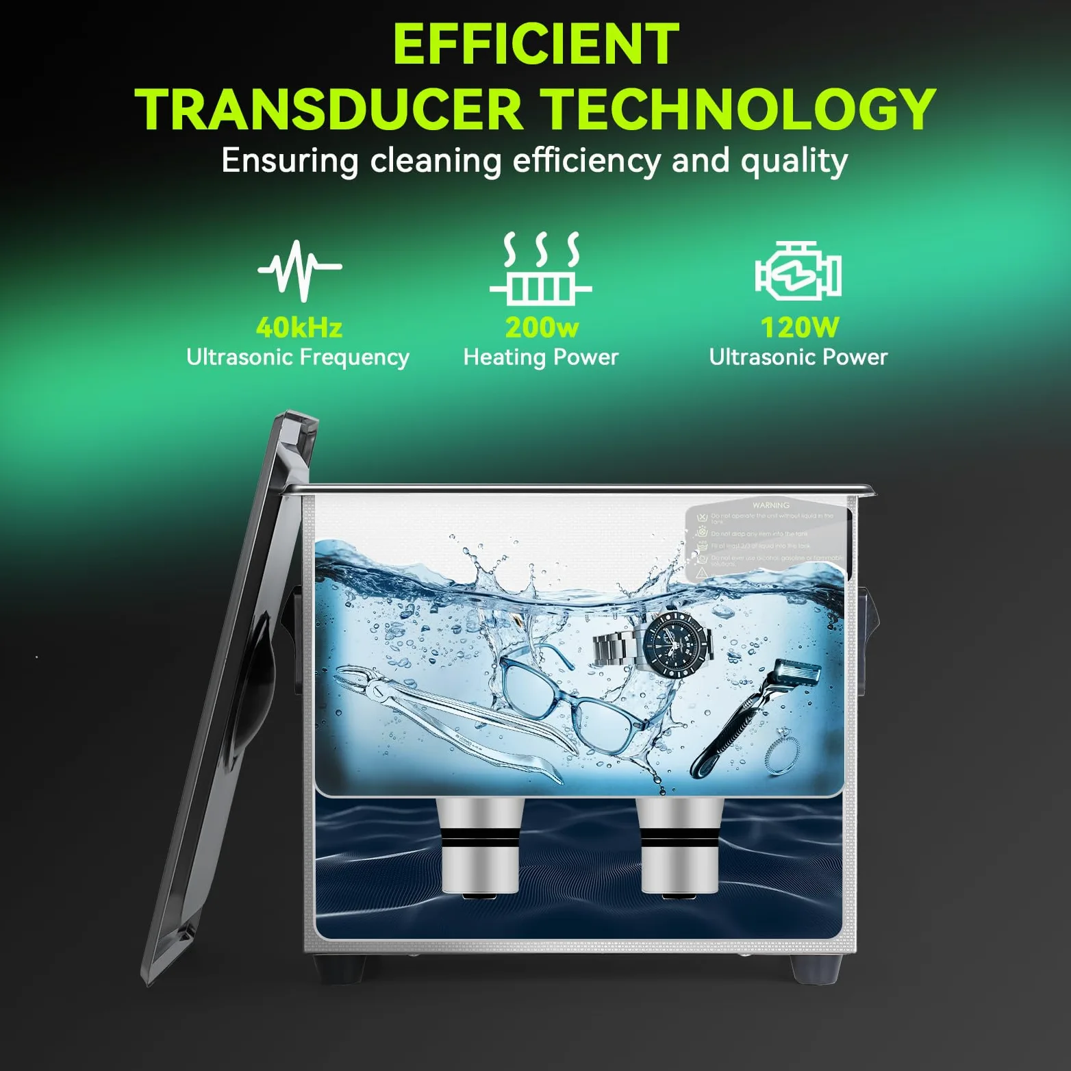 Limpiador ultrasónico de 3 litros, limpieza de un solo toque, calefacción, modo profundo, máquina de limpieza ultrasónica de ahorro de energía, excelente para laboratorios, carburador, joyas