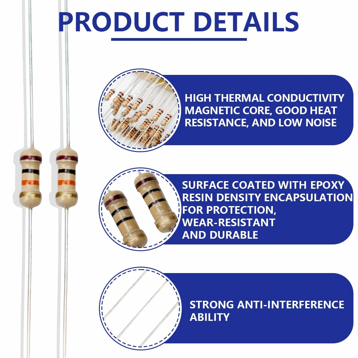 10KΩ 1/4W 5% Resistencia de Película de Carbono 100 Piezas DIY