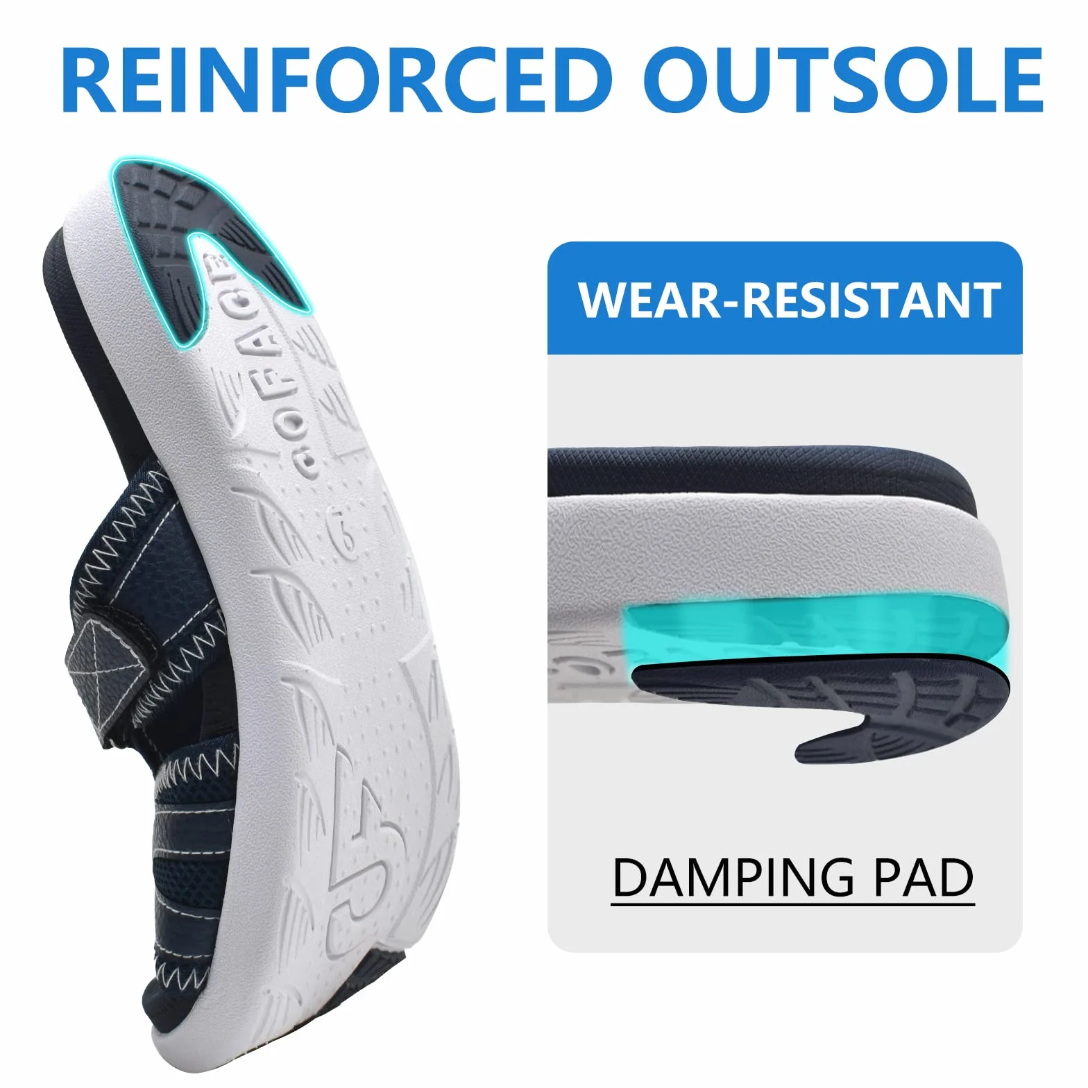 COFACE Hombre Sandalias de Recuperación Deportiva Fascitis Plantar Cojín Suave Soporte de Arco Ligero Toboganes Ortopédicos para Hombre