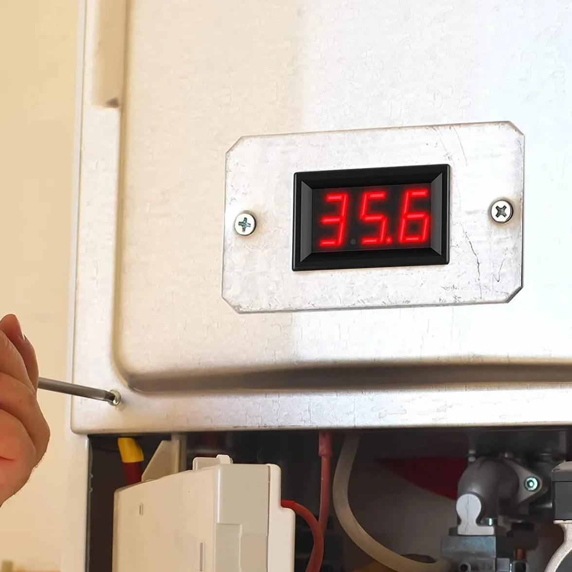 Greluma Termómetro Digital LED 0.56" 12V CC -50~110°C Sonda NTC Resistente al Agua Medidor de Temperatura