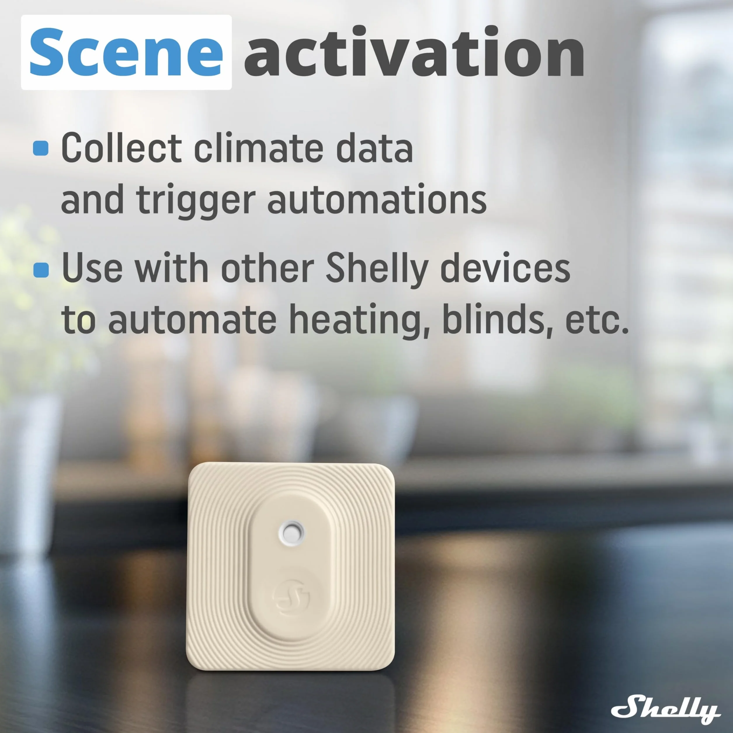 Shelly BLU H&T Marfil Sensor de Temperatura y Humedad Bluetooth IP54 Termómetro Higrómetro Inteligente