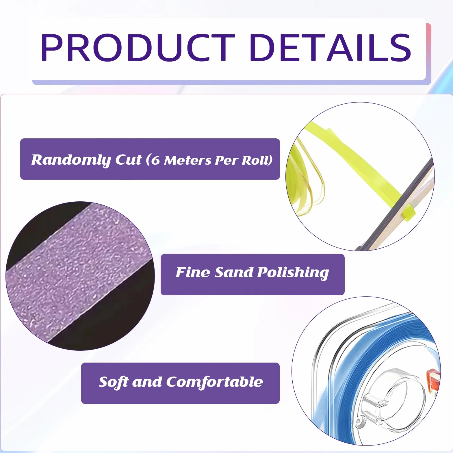 Papel abrasivo dental 3 bandas de pulido 20 30 50 μm 4 mm x 6 M para espacios intermedios