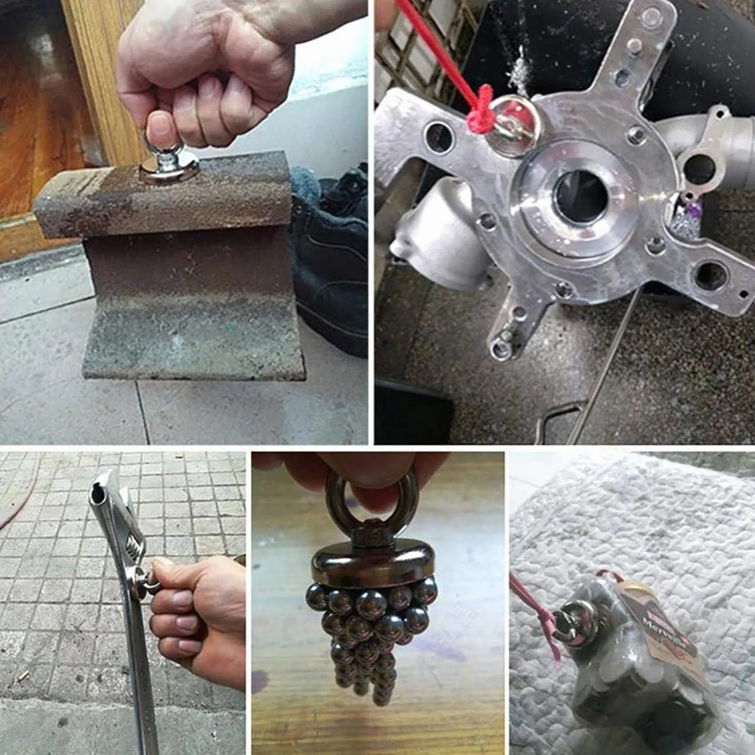 Imanes neodimio 45KG 32mm 4 Piezas con Perno de ojo para exteriores