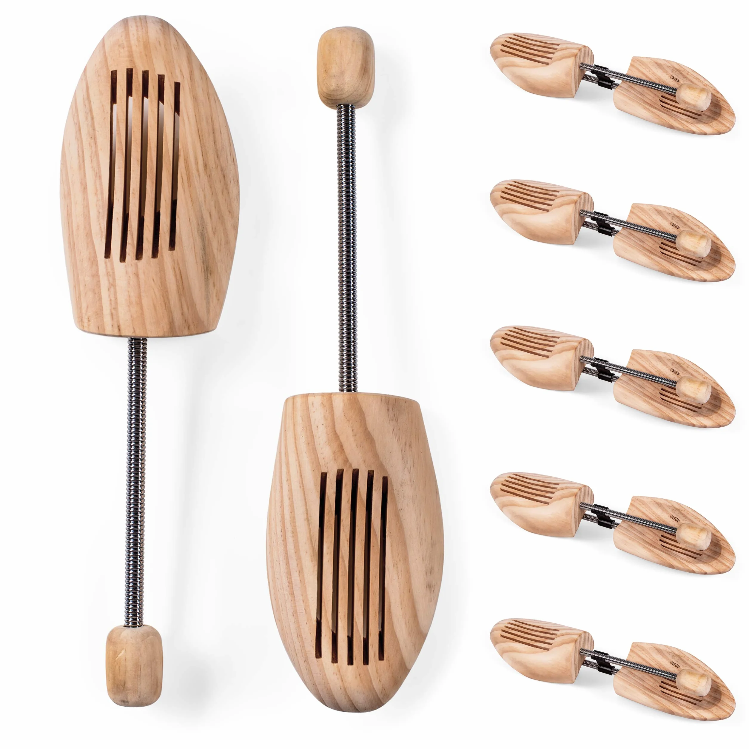 Blumtal Tensor de zapatos para hombre y mujer, de madera auténtica, transpirable, varios tamaños, marrón