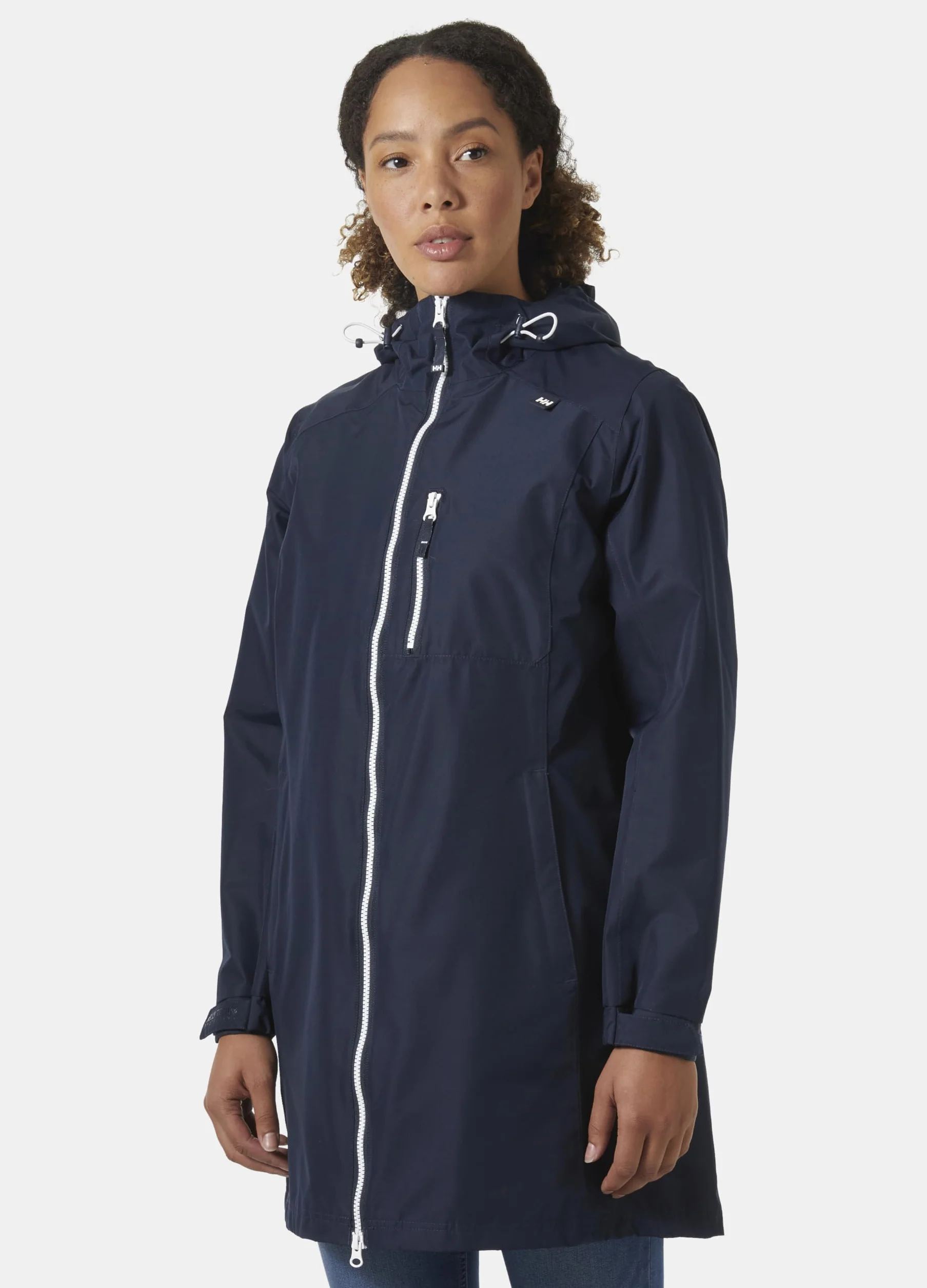 Helly Hansen Chaqueta Mujer Long Belfast – Abrigo Impermeable de Lluvia con Capucha Ajustable y Bolsillos de Cremallera