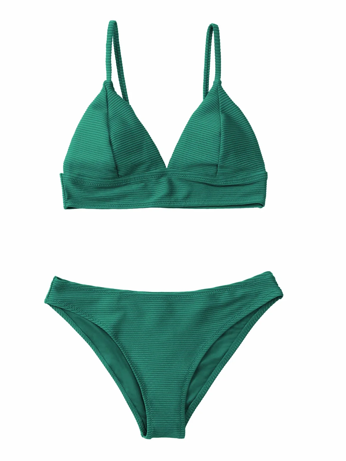 CUPSHE Traje de Baño de Dos Piezas Sólido Sexy con Triángulo para Mujer