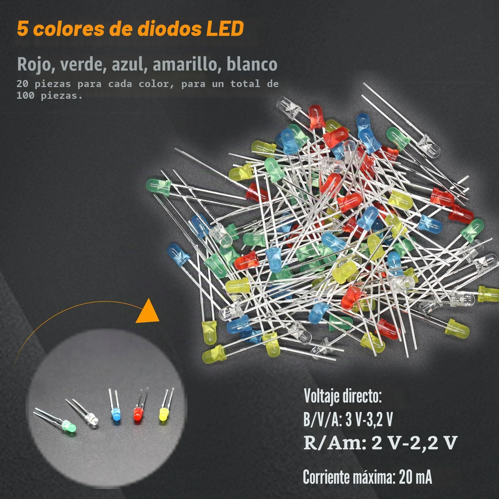 DIYoung Kit de Componentes Electrónicos 1390pcs, Resistencias, Diodos Led, Condensadores, Transistores