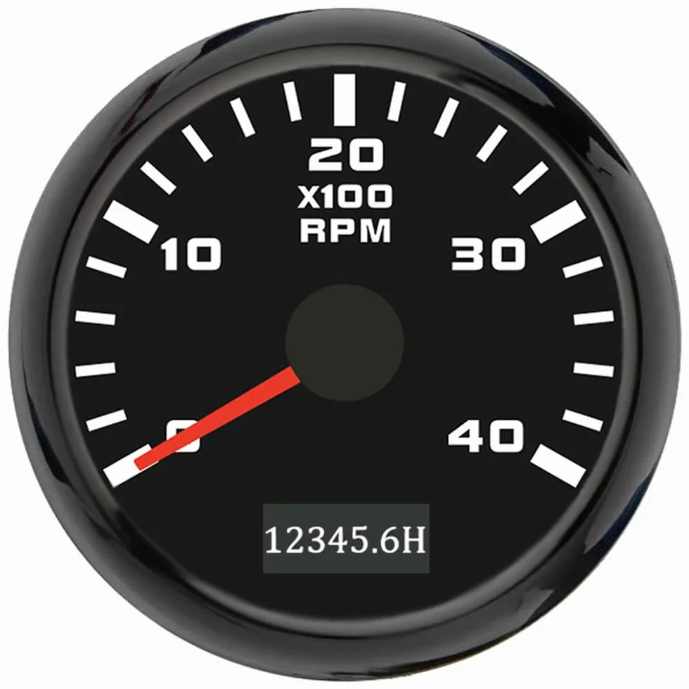 ELING Tacómetro 52 mm 4000 RPM Horómetro 12 V 24 V Retroiluminación 7 Colores para UTV Kart